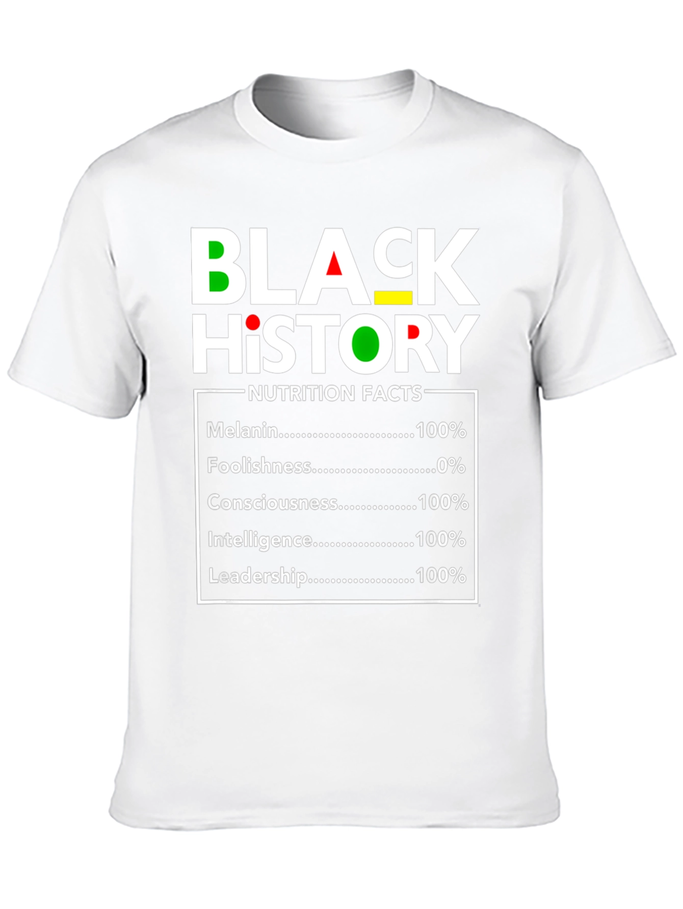 Black History Nutrition Facts T-Shirt