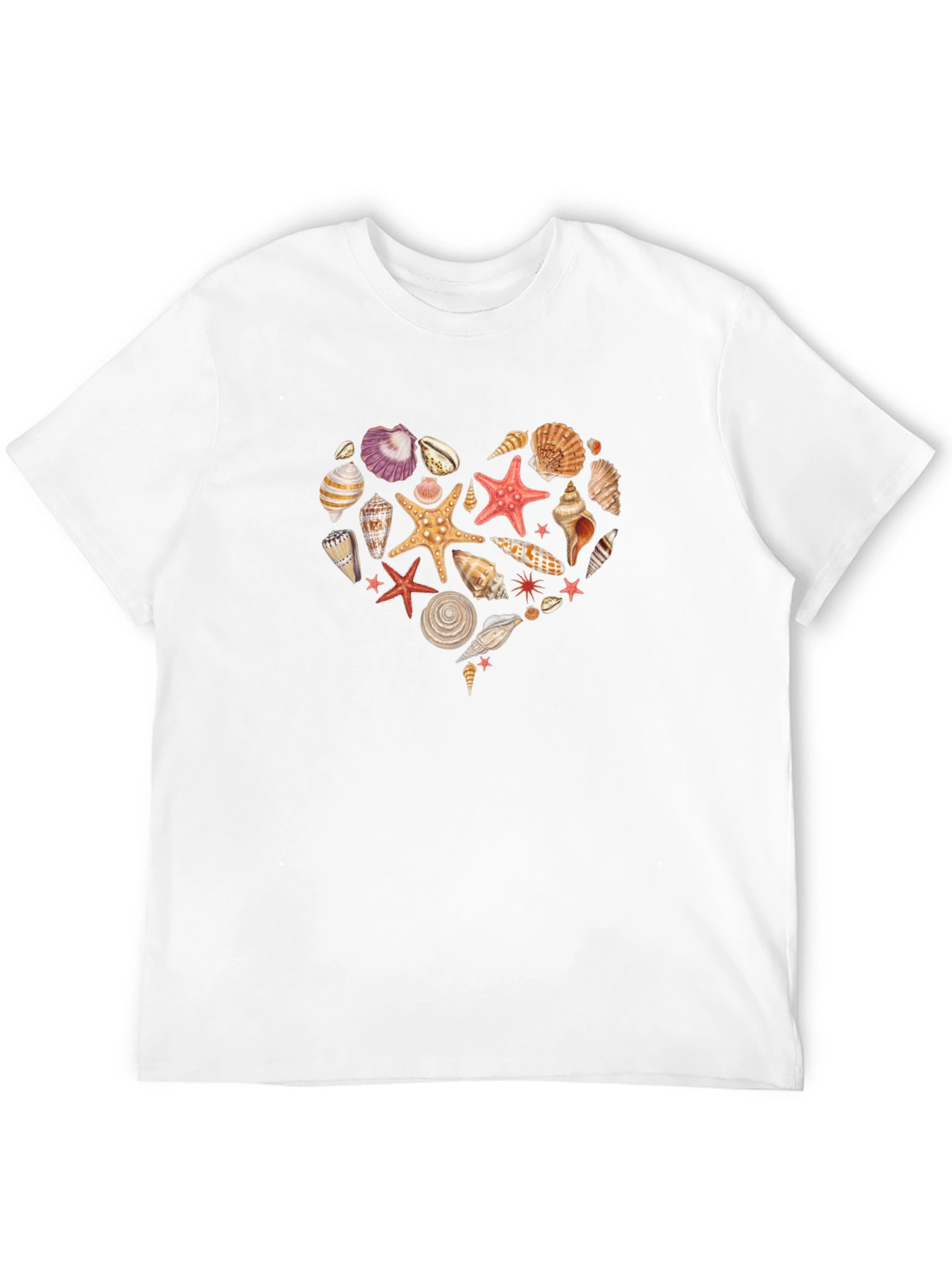 Seashell Heart Graphic Black T-Shirt
