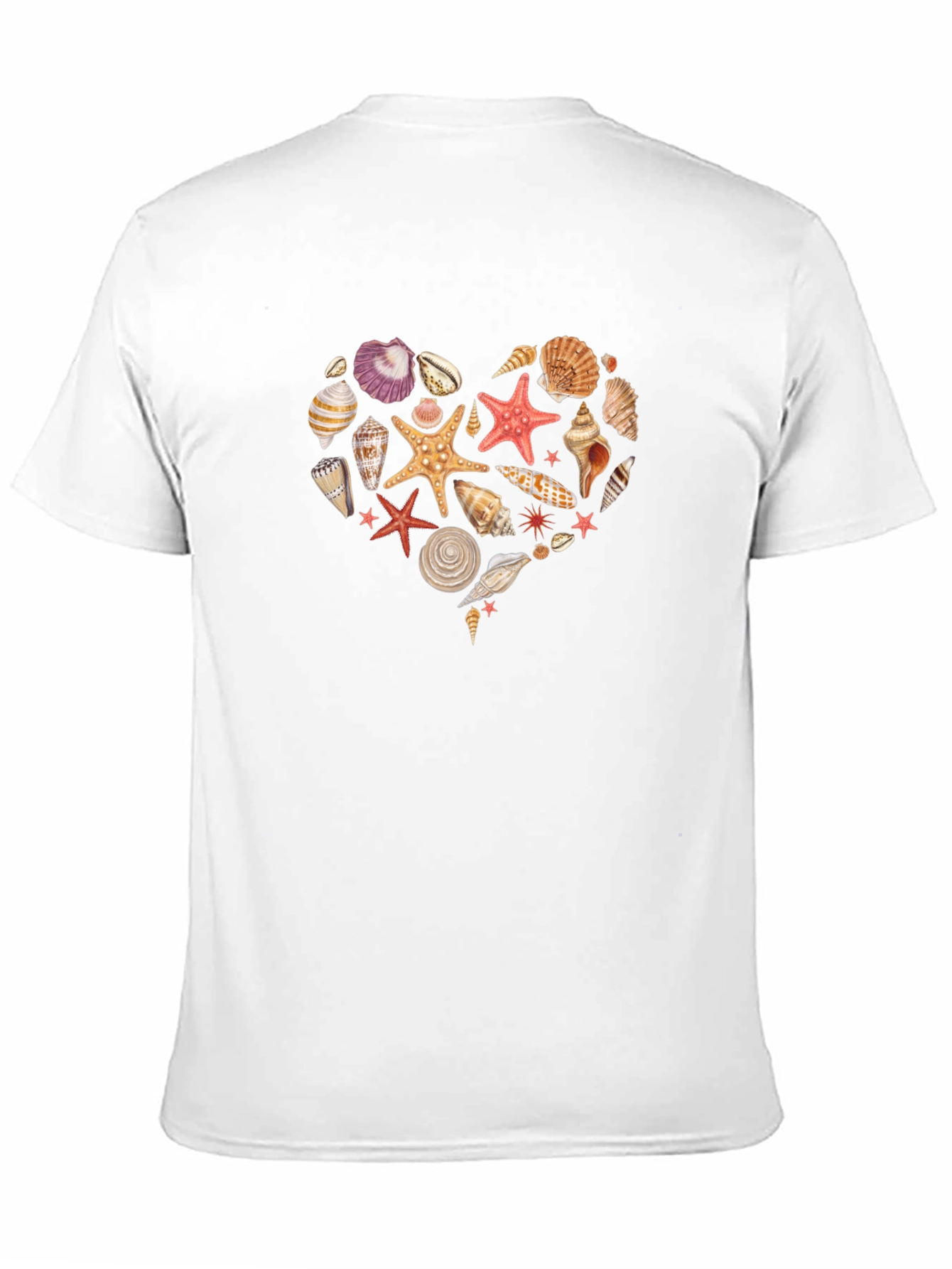 Seashell Heart Graphic Black T-Shirt