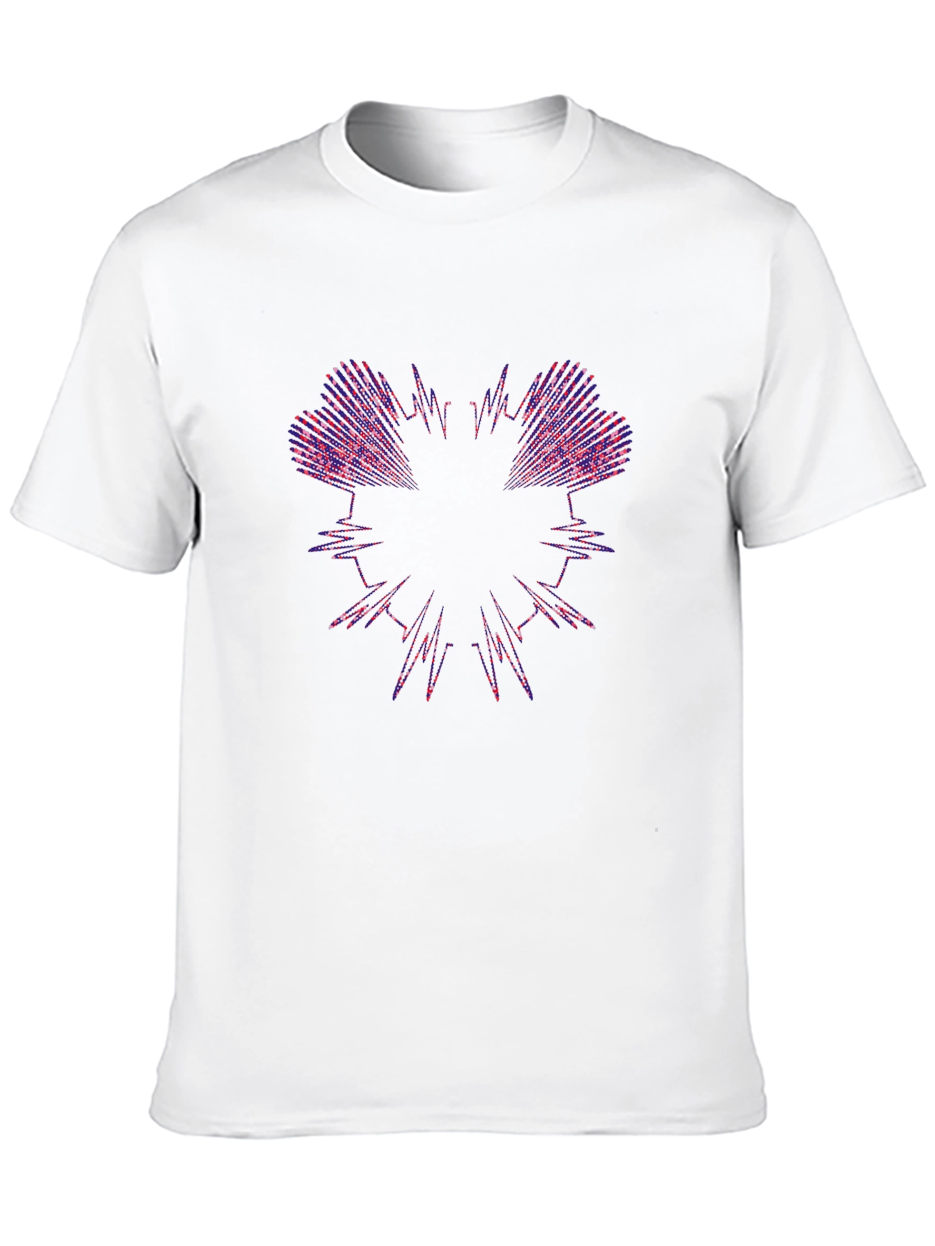 Abstract Heartbeat Graphic Tee - Black