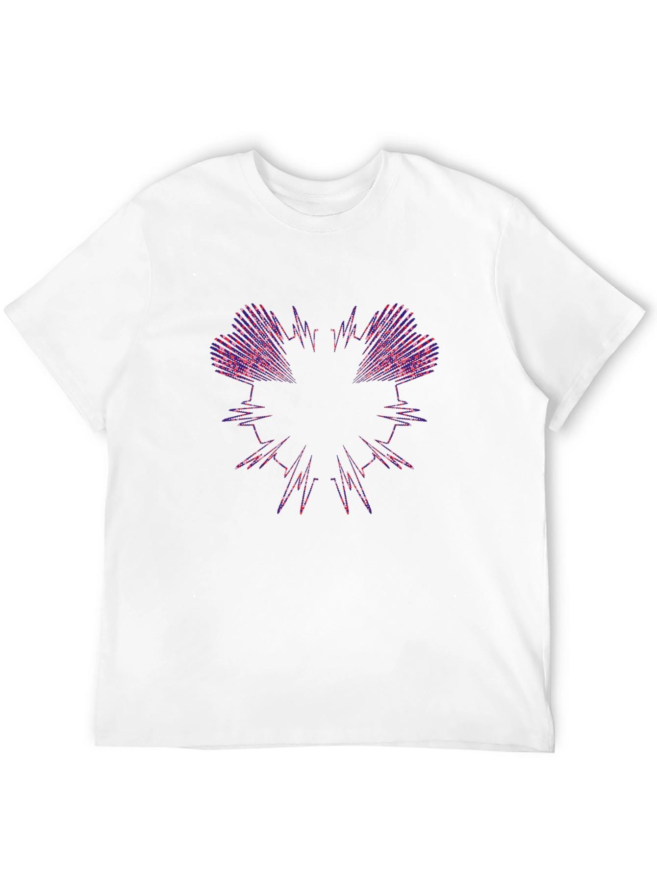 Abstract Heartbeat Graphic Tee - Black