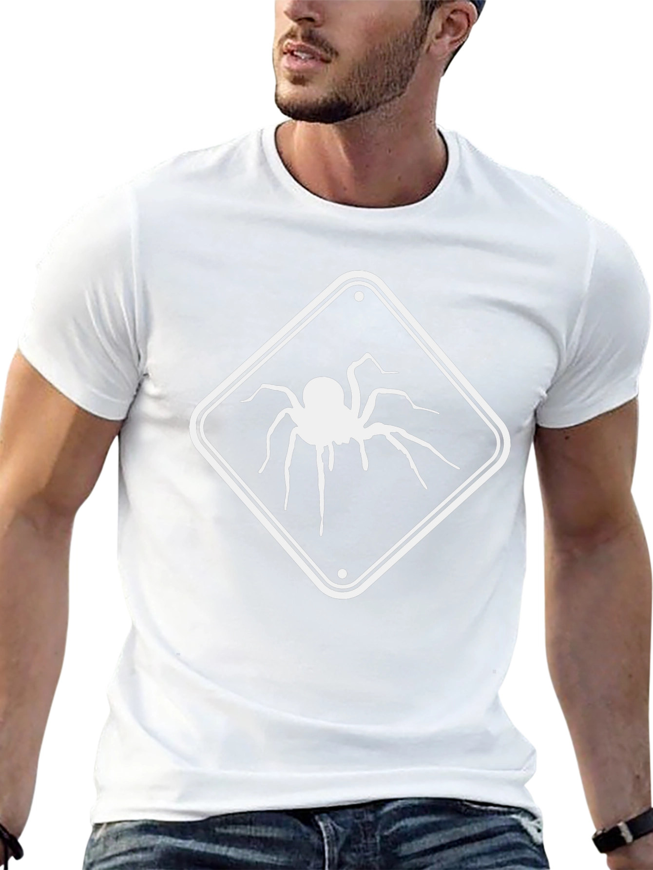 Spider Warning T-Shirt - Black Cotton Tee