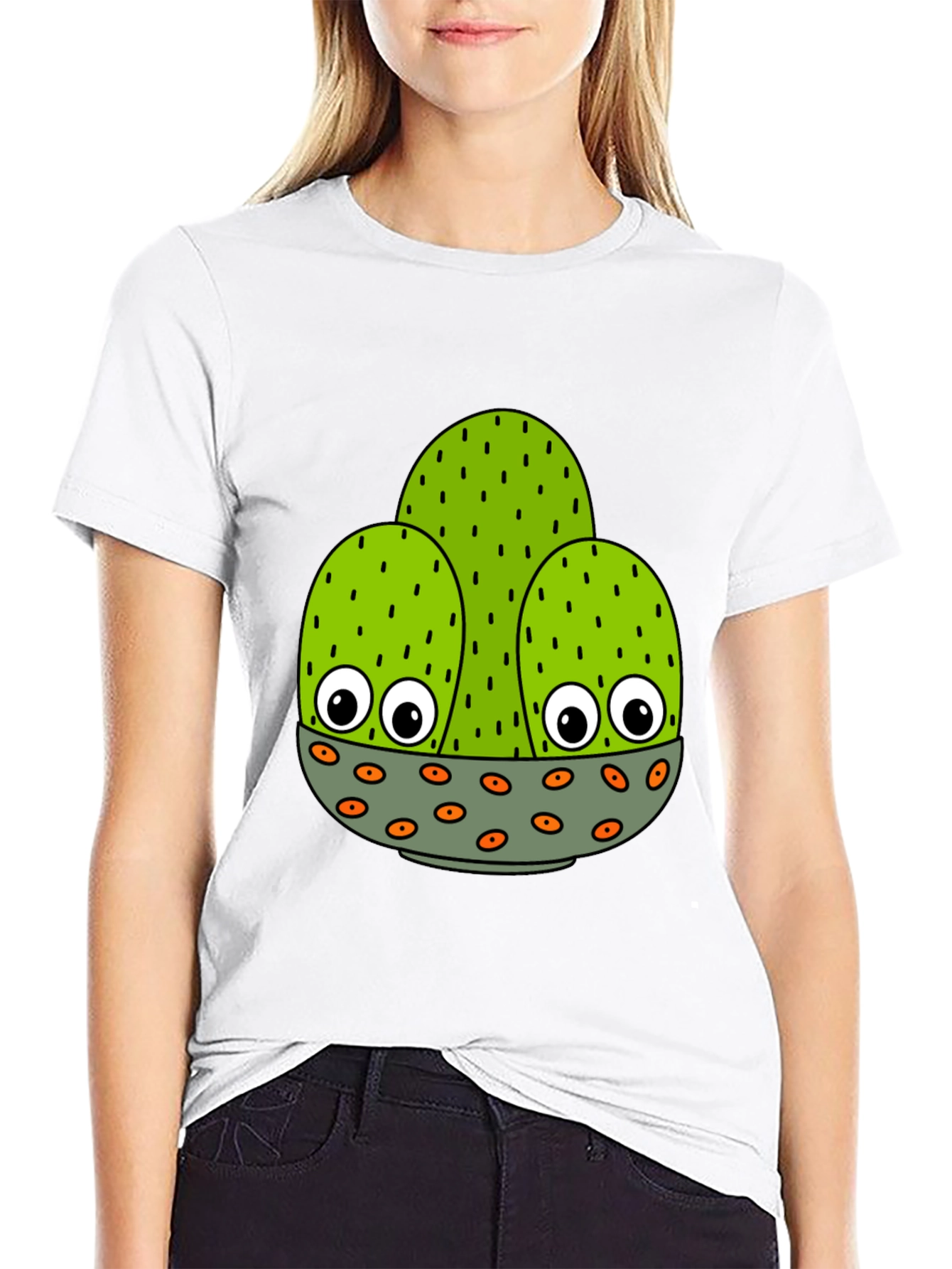 Funny Cactus Graphic Tee - Black Cotton Shirt