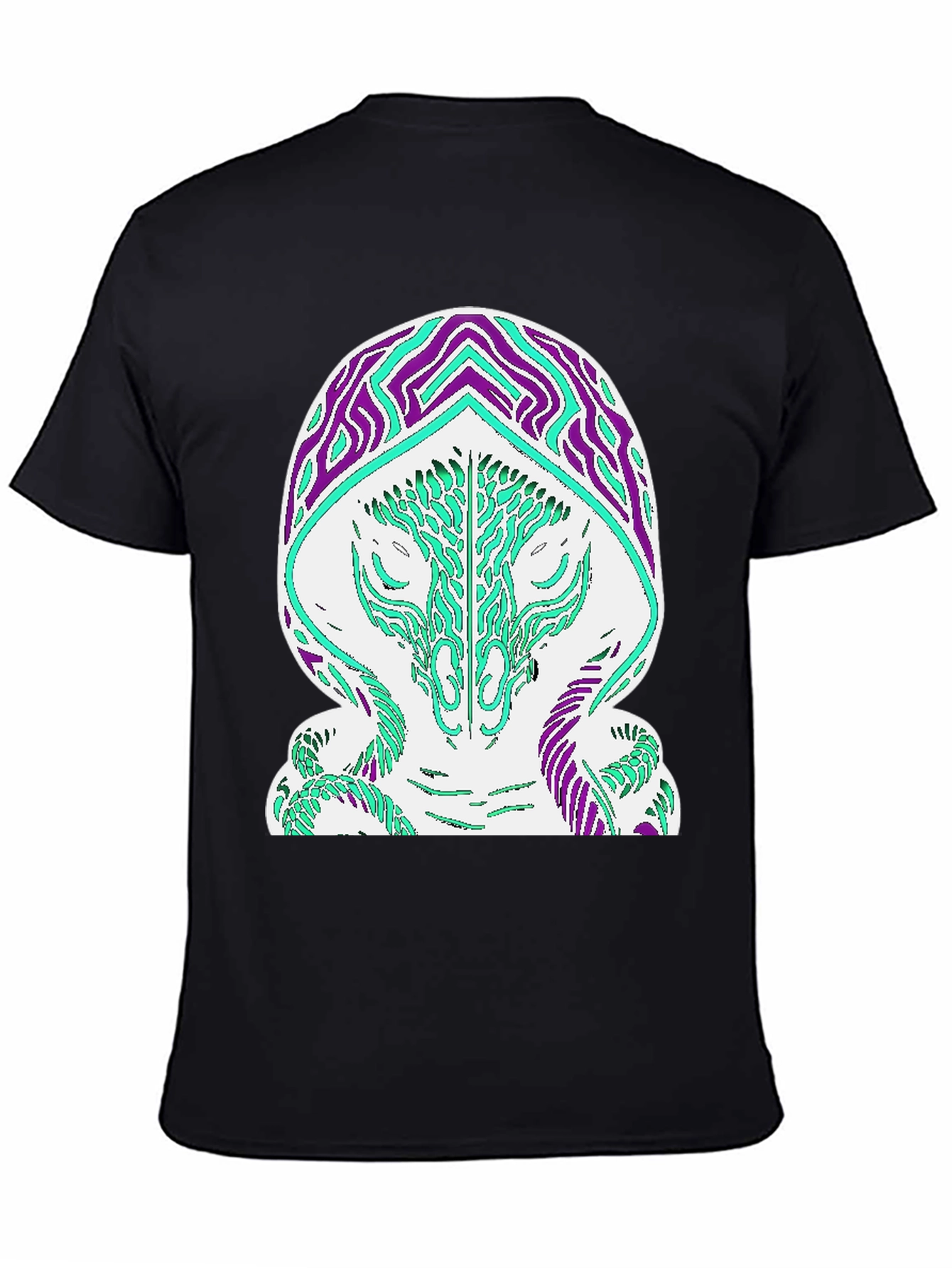 Abstract Serpent Graphic T-Shirt - Black