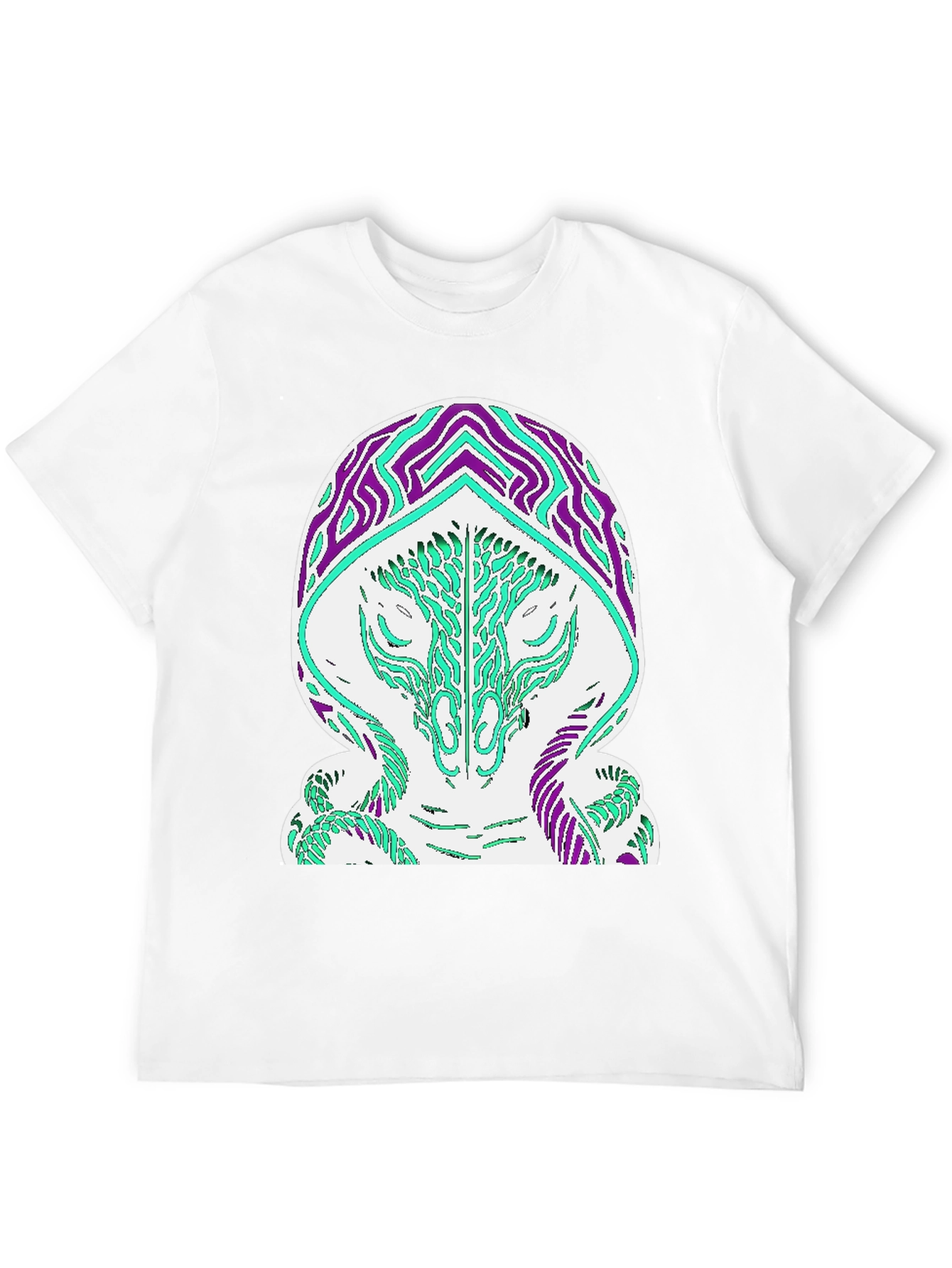 Abstract Serpent Graphic T-Shirt - Black