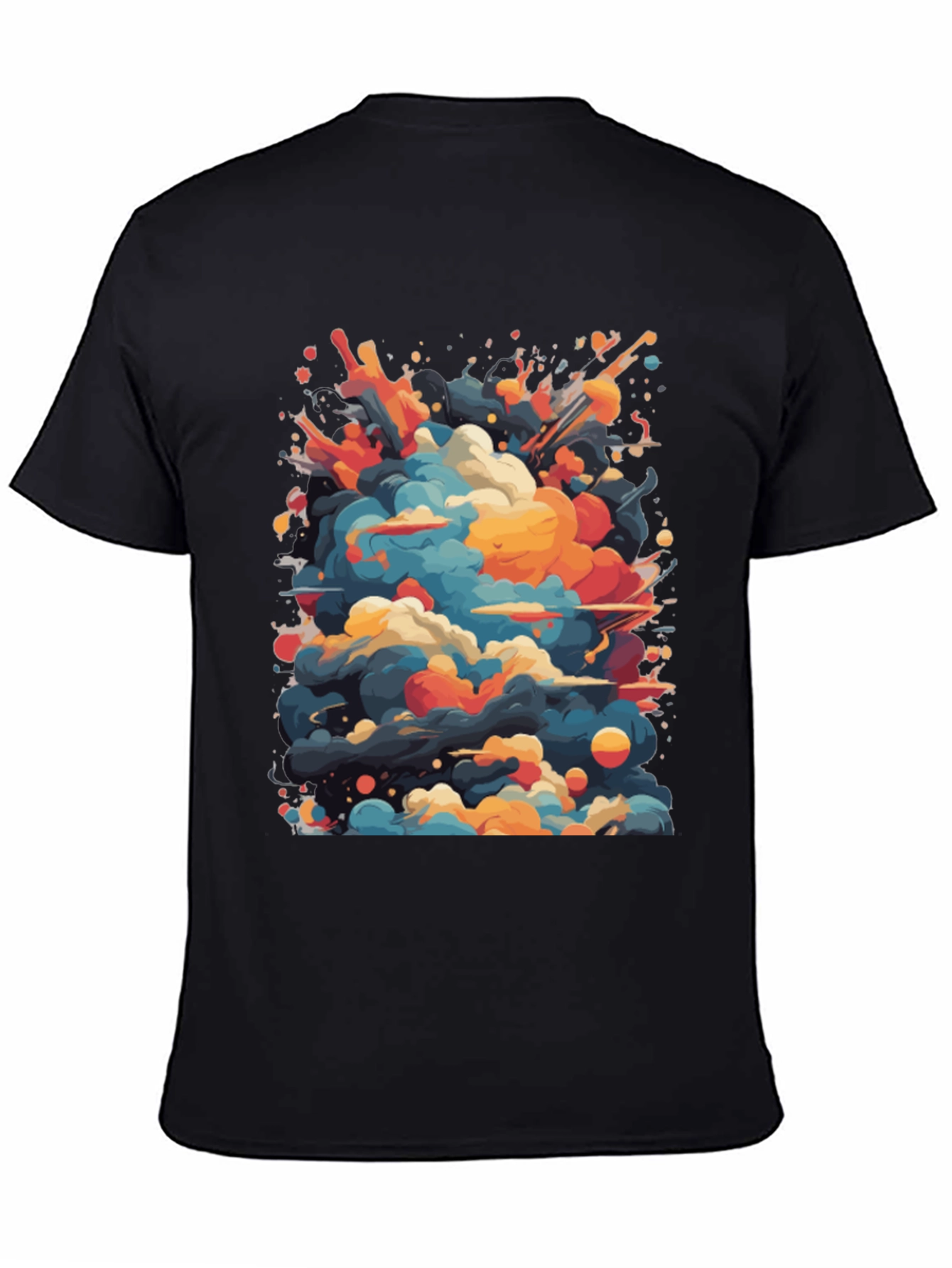 Abstract Cloud Burst Graphic Tee - Black