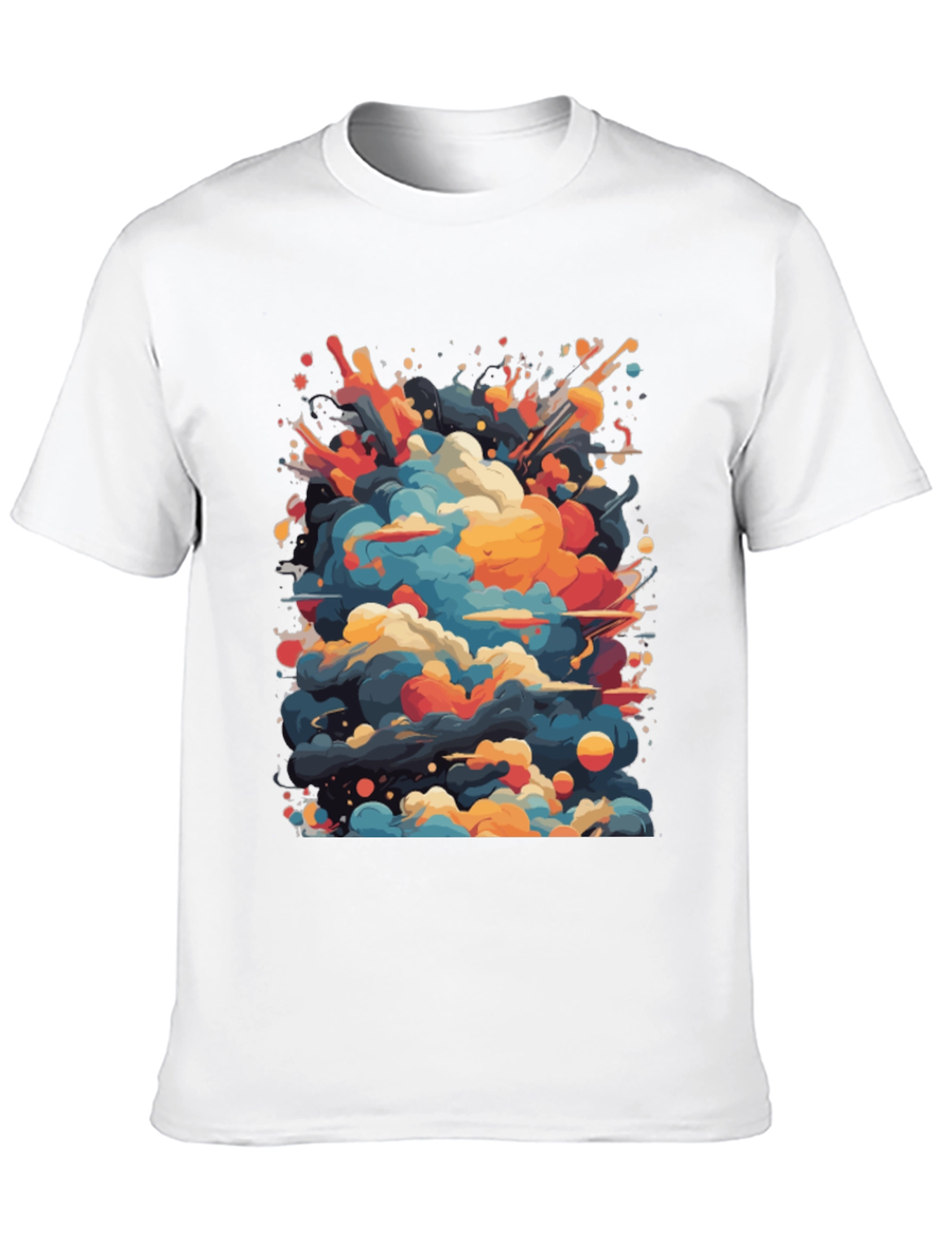 Abstract Cloud Burst Graphic Tee - Black