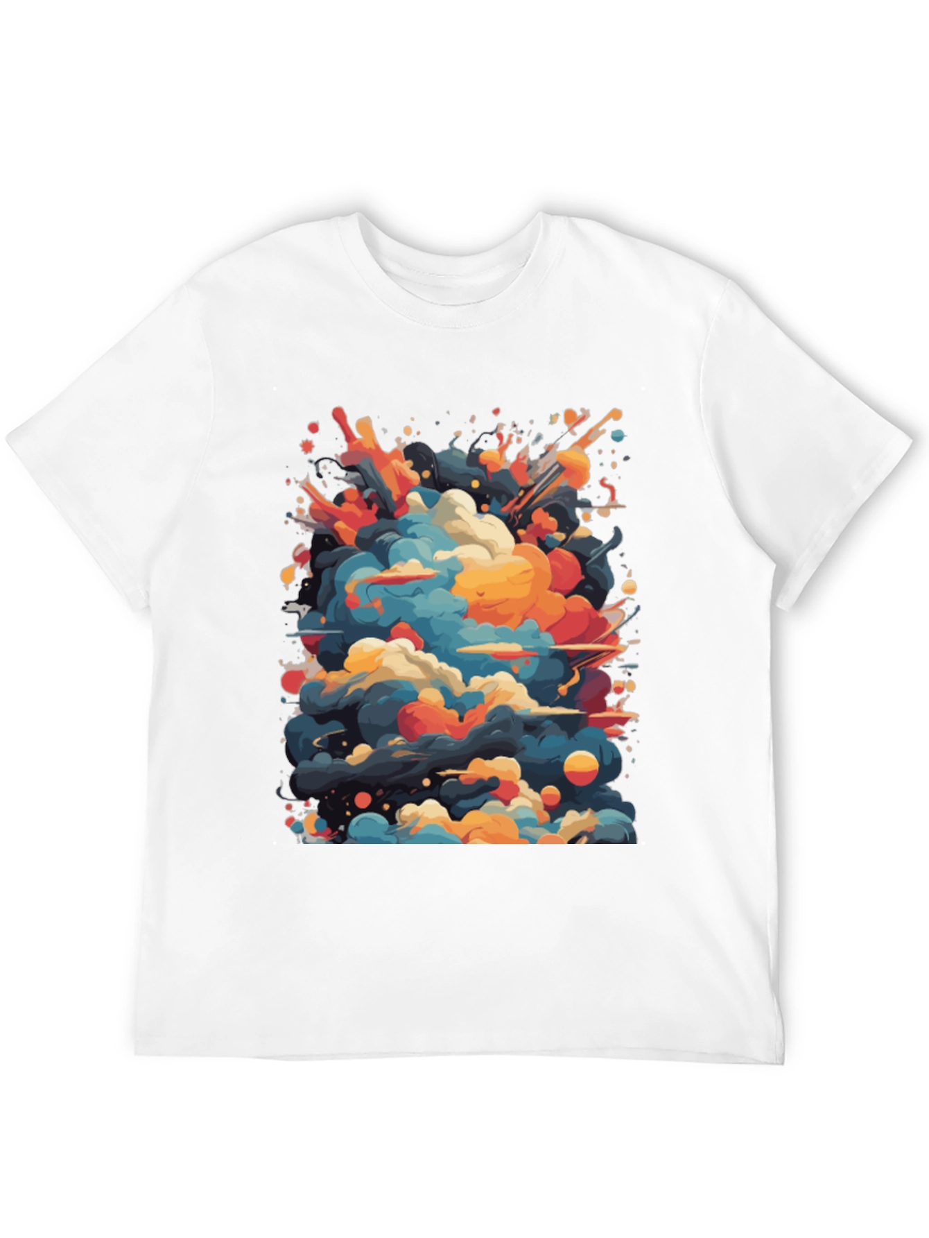 Abstract Cloud Burst Graphic Tee - Black