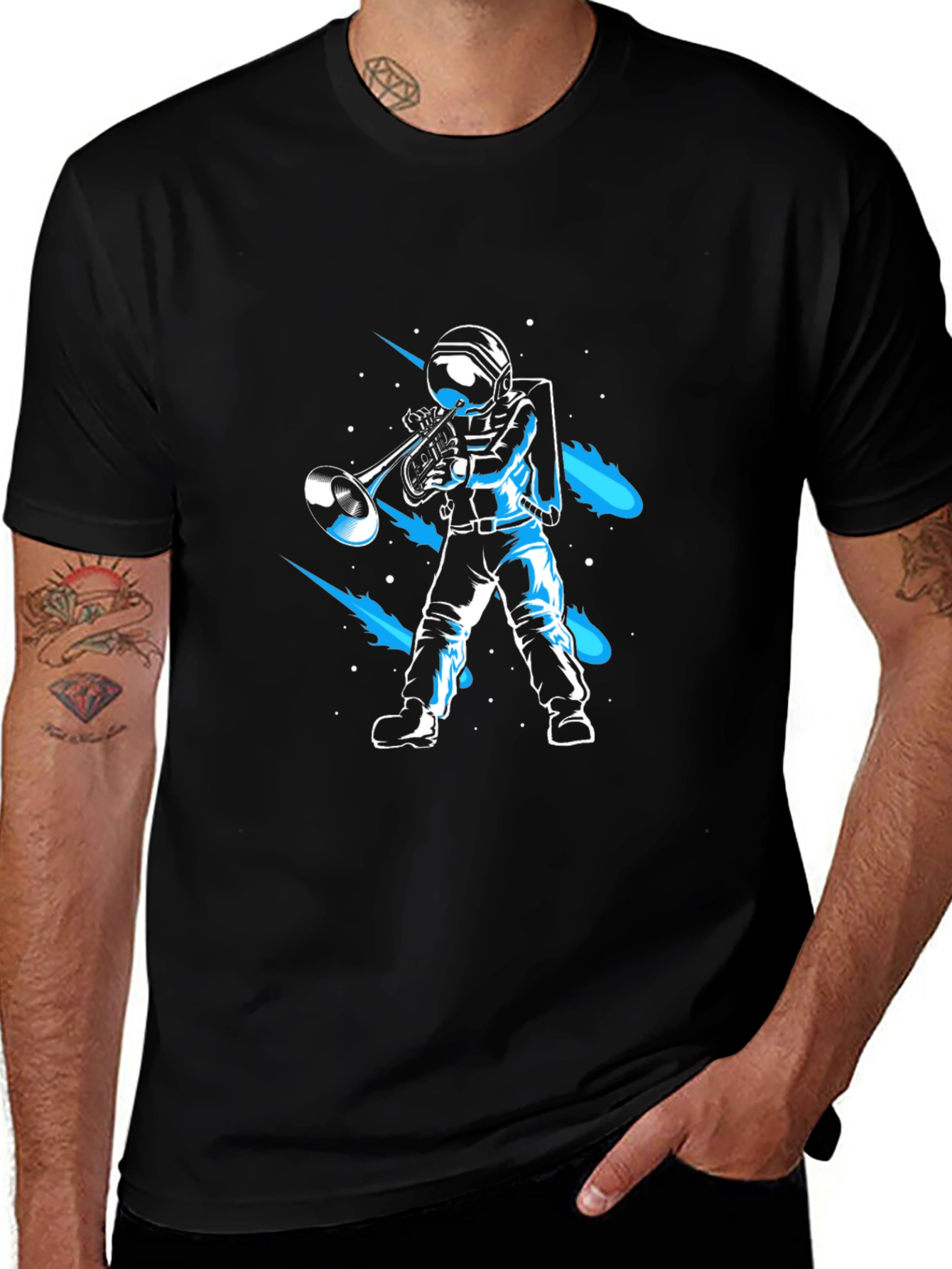 Astronaut Trombone T-Shirt - Space Musician Tee
