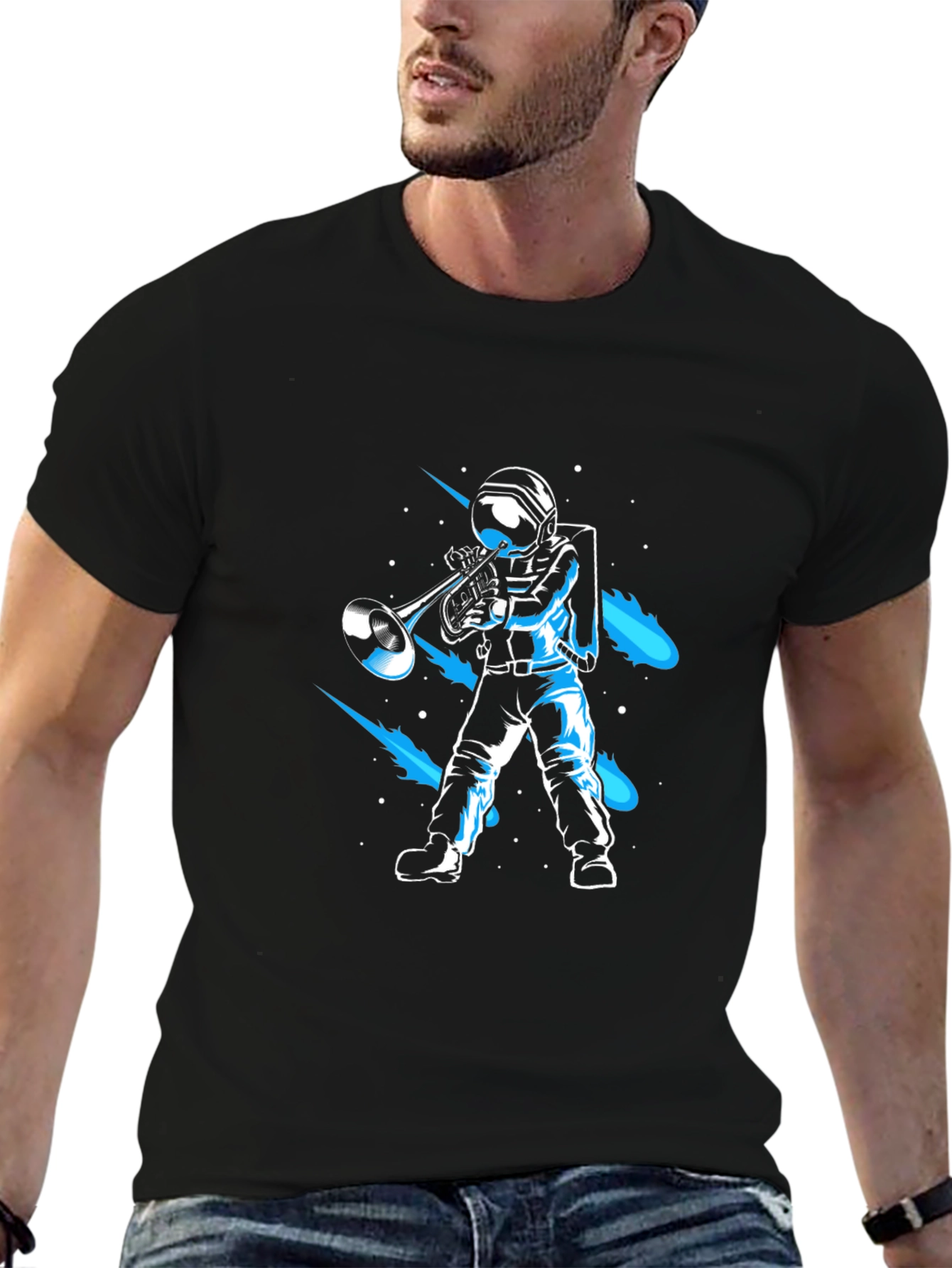 Astronaut Trombone T-Shirt - Space Musician Tee