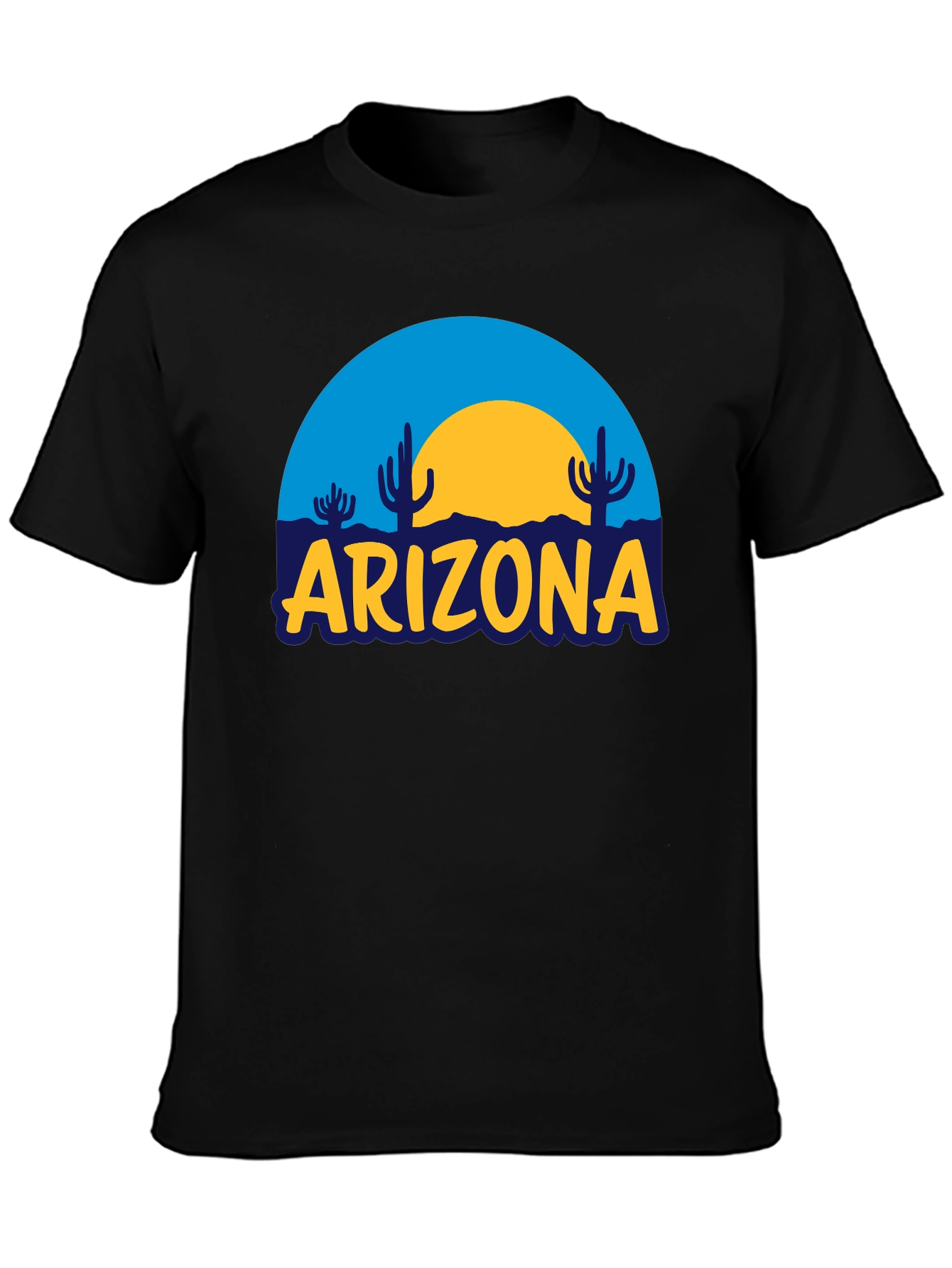 Arizona Desert Graphic Tee - Black Cotton T-Shirt