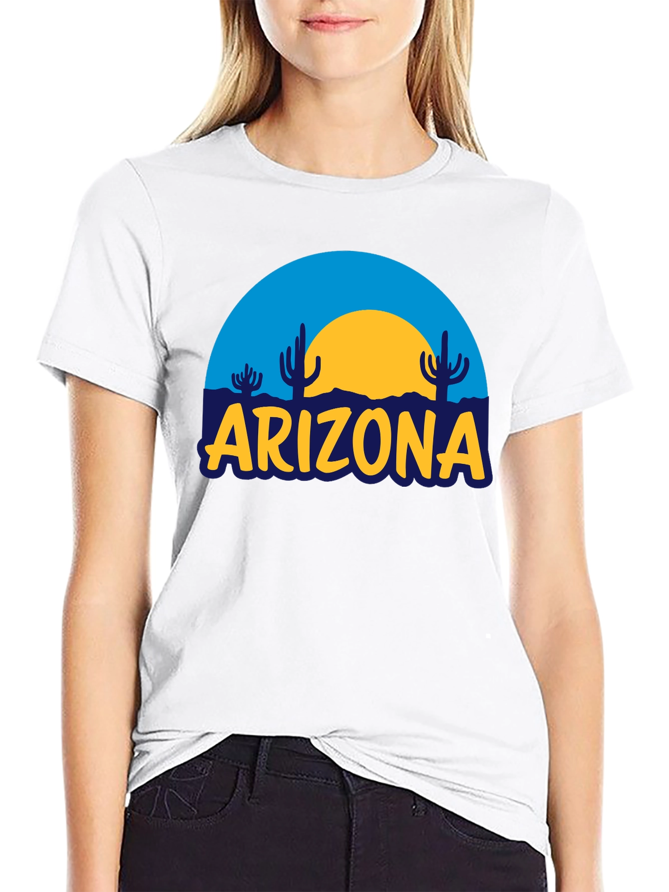 Arizona Desert Graphic Tee - Black Cotton T-Shirt