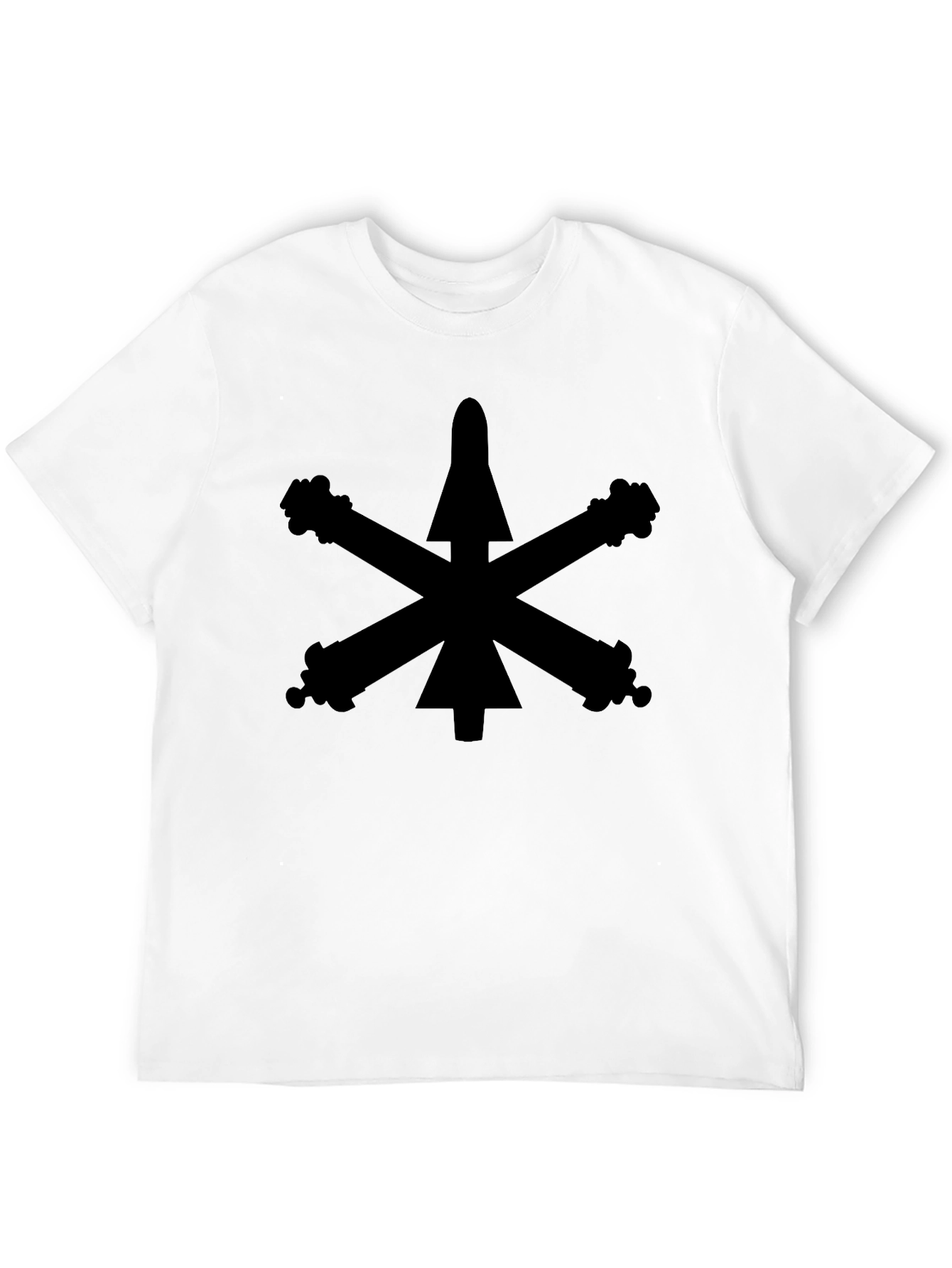 Black T-Shirt with Cannon Design