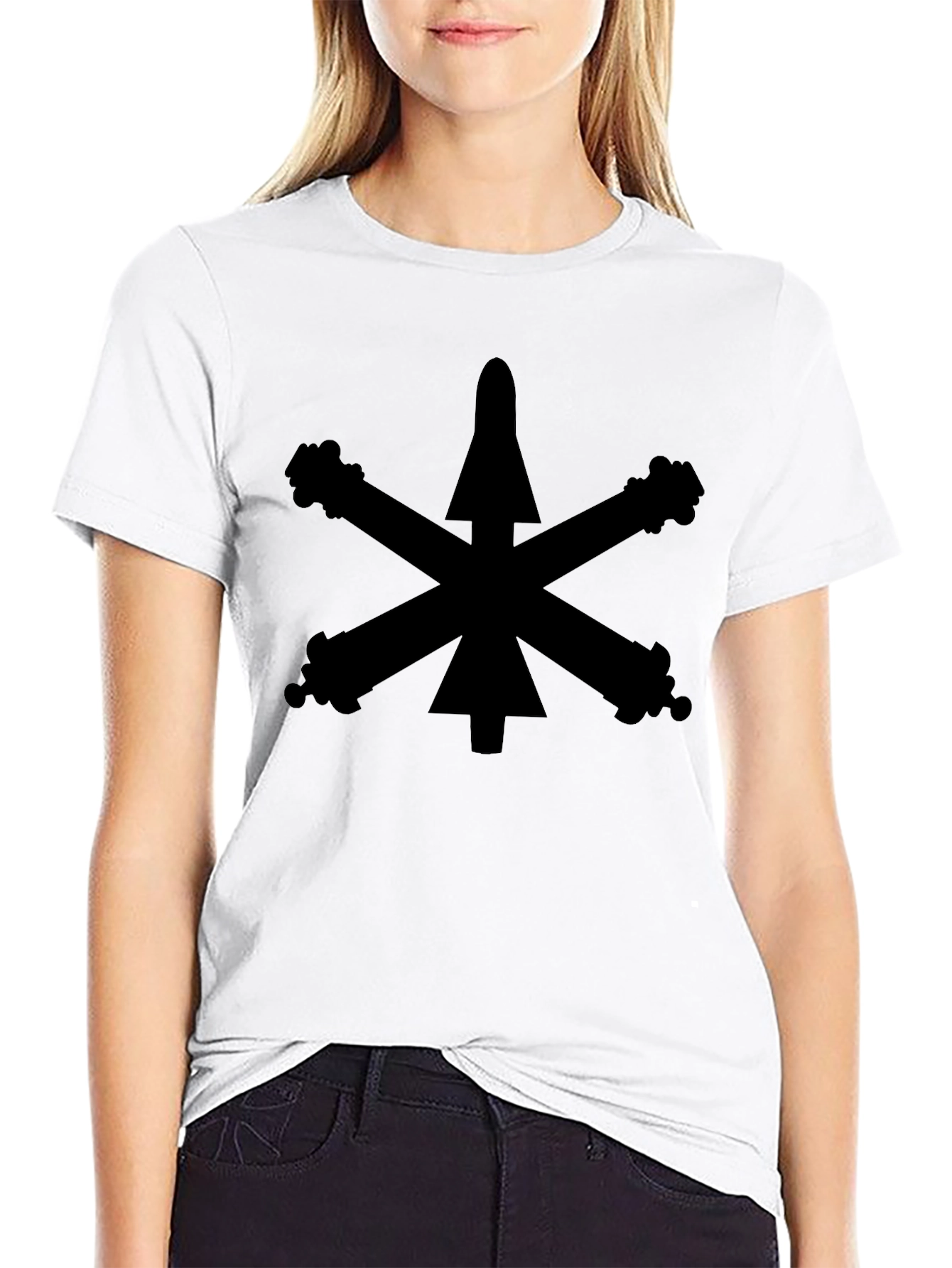 Black T-Shirt with Cannon Design