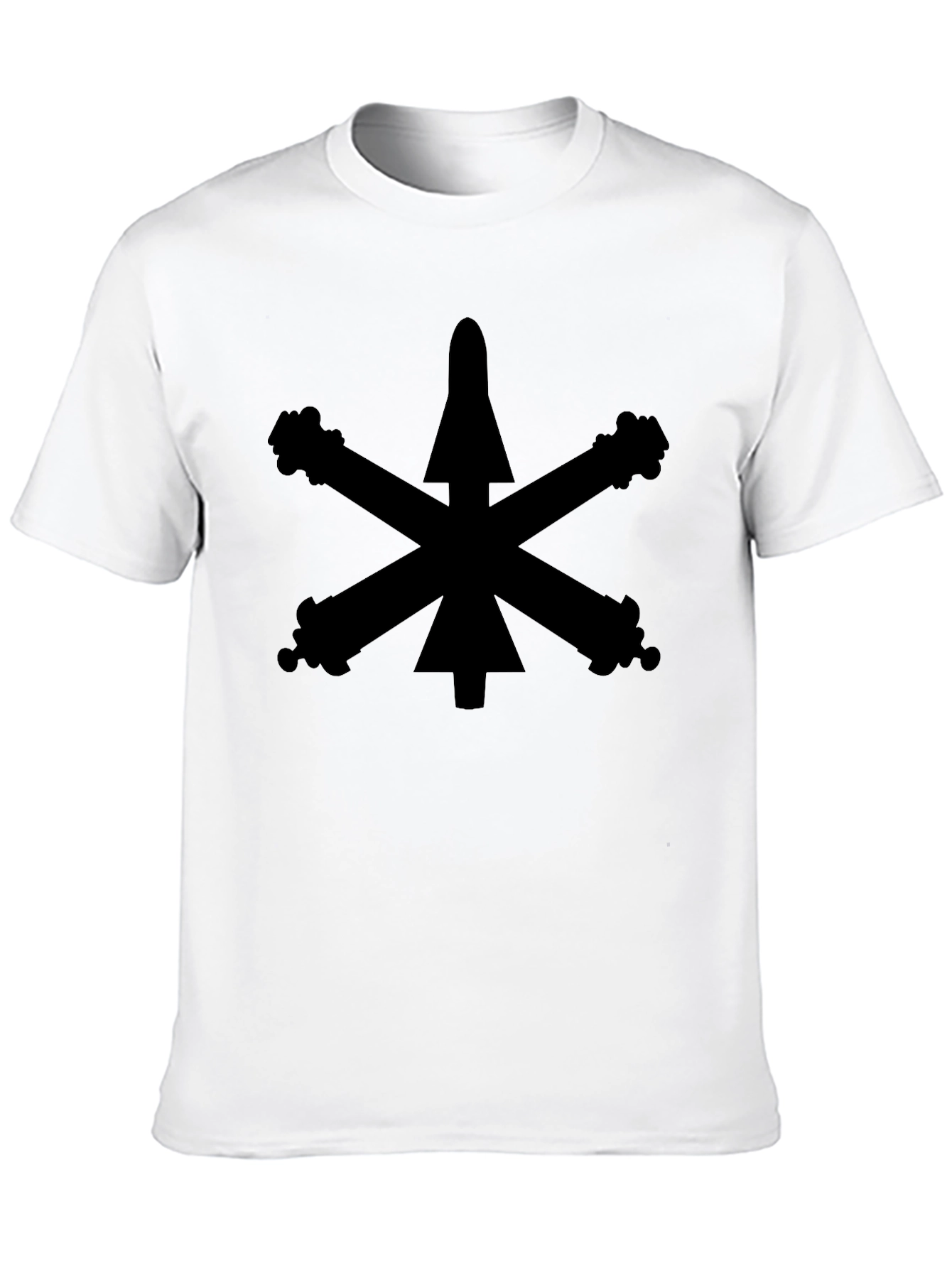 Black T-Shirt with Cannon Design