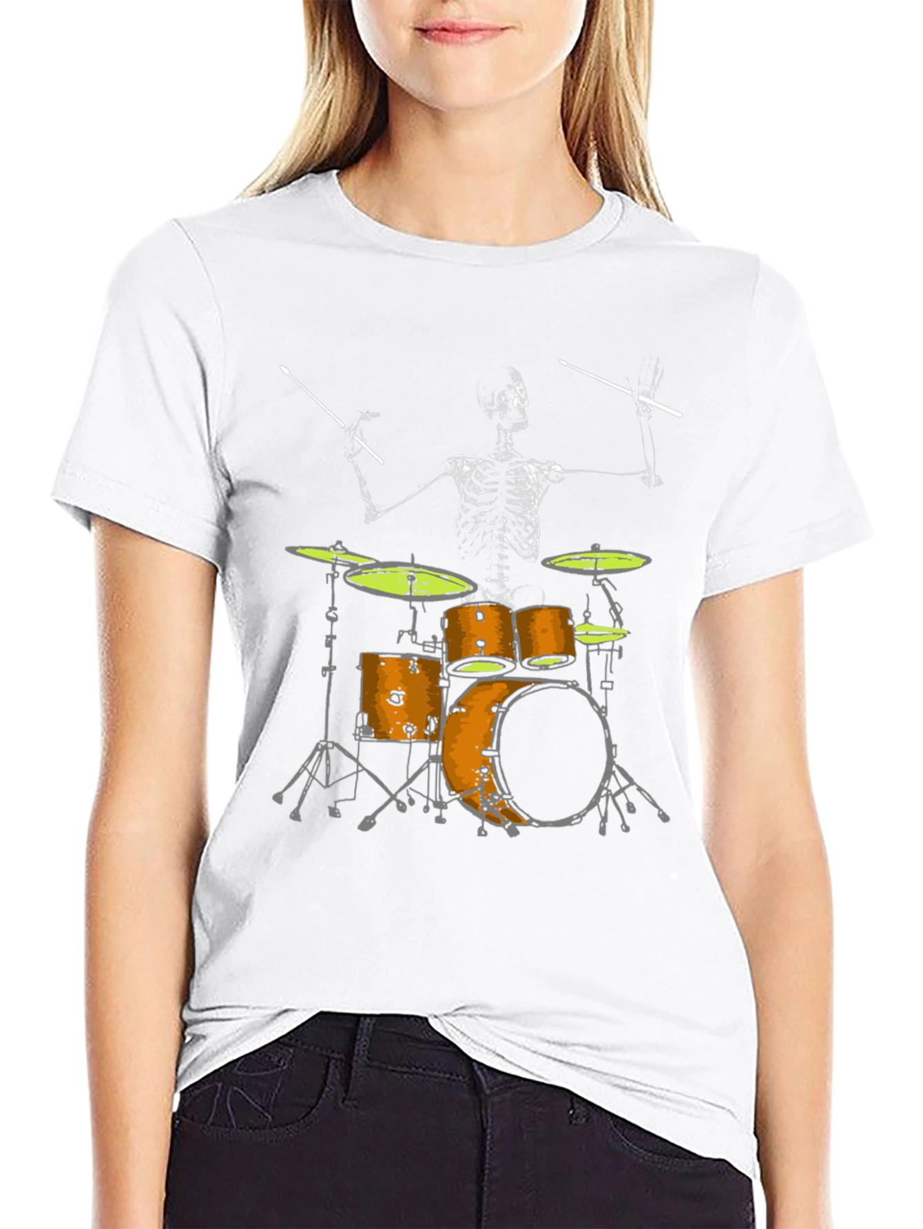 Skeleton Drummer Graphic T-Shirt - Rock On!