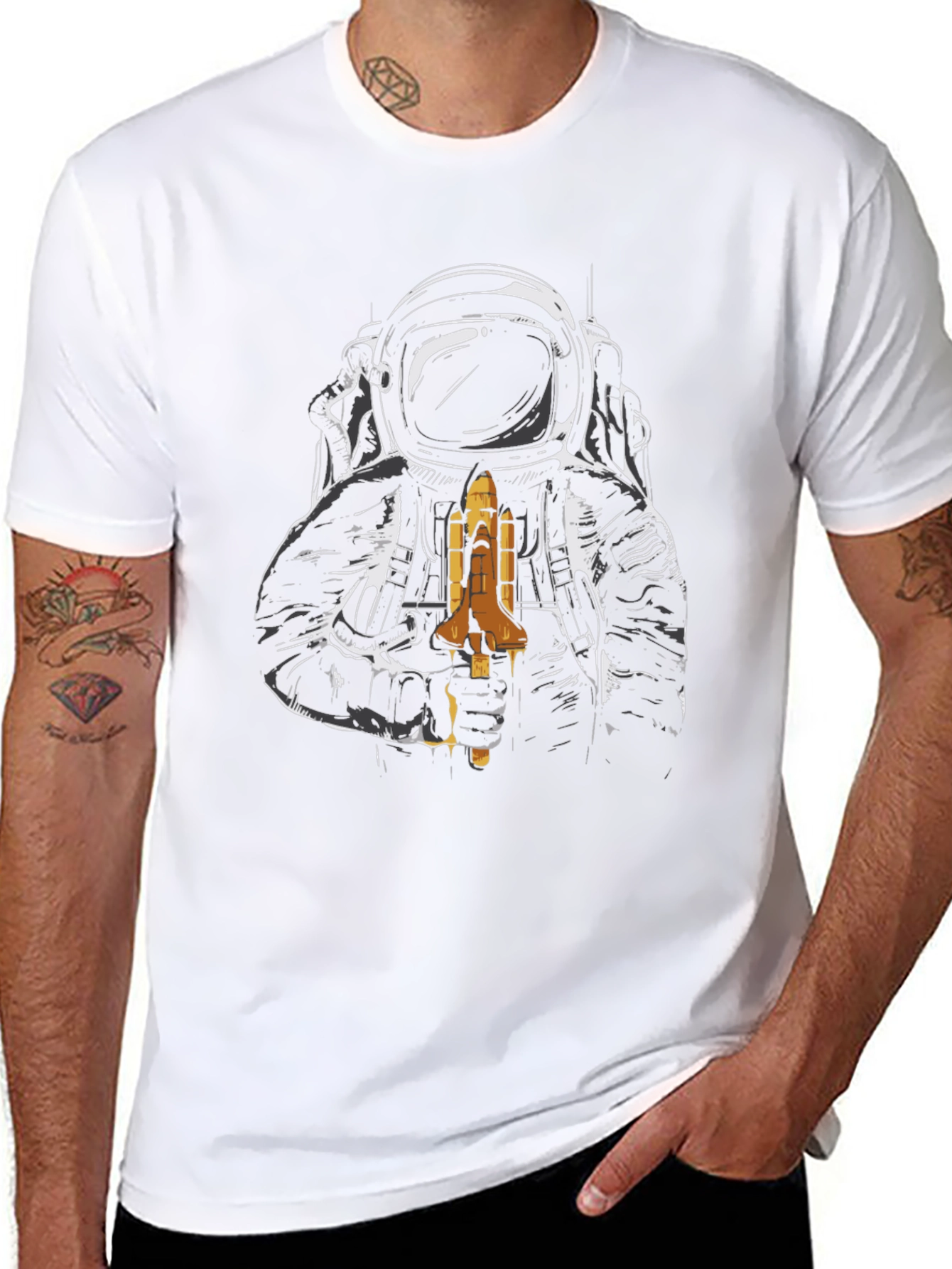Astronaut Space Shuttle Graphic T-Shirt