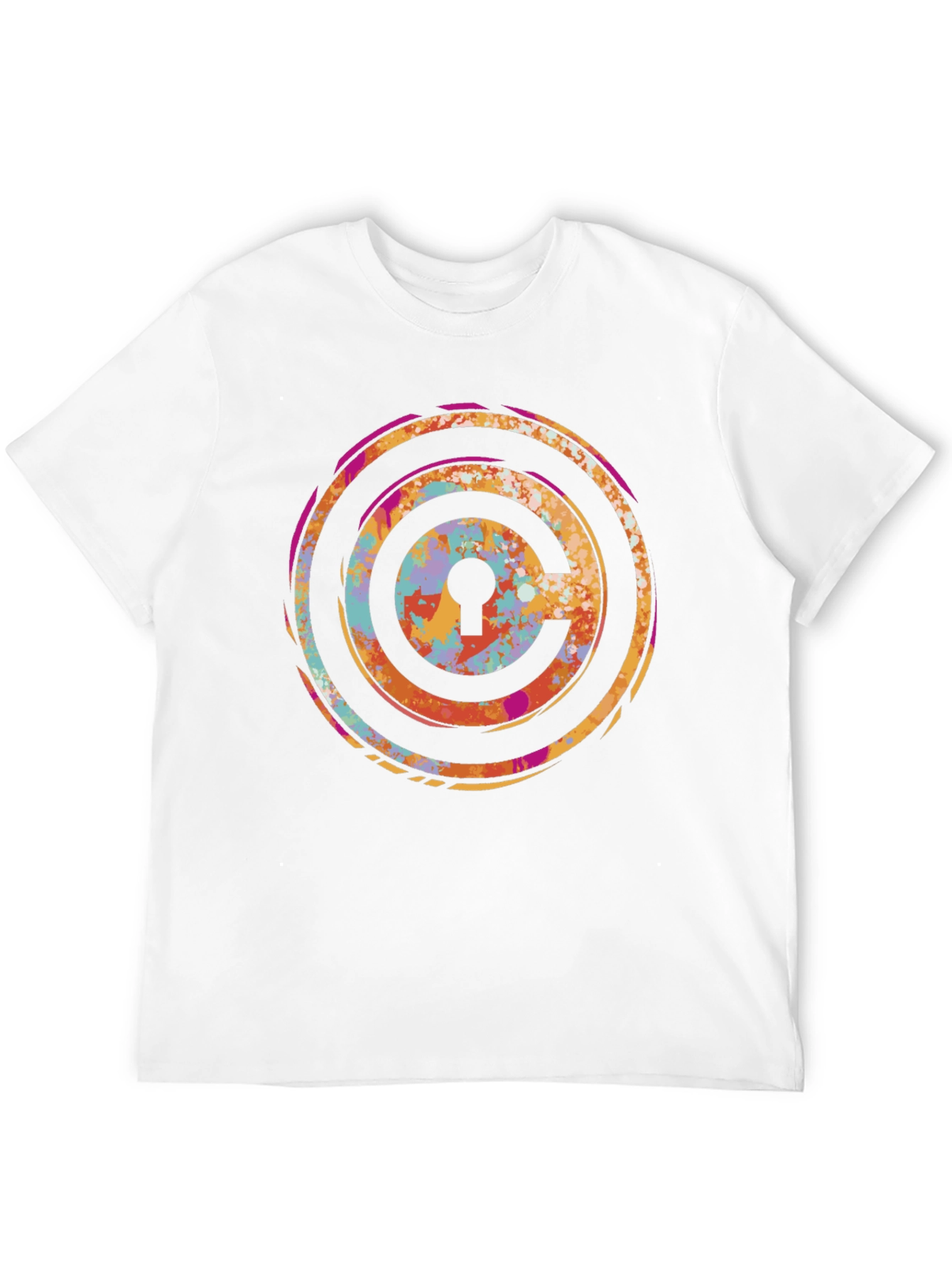 Abstract Keyhole T-Shirt