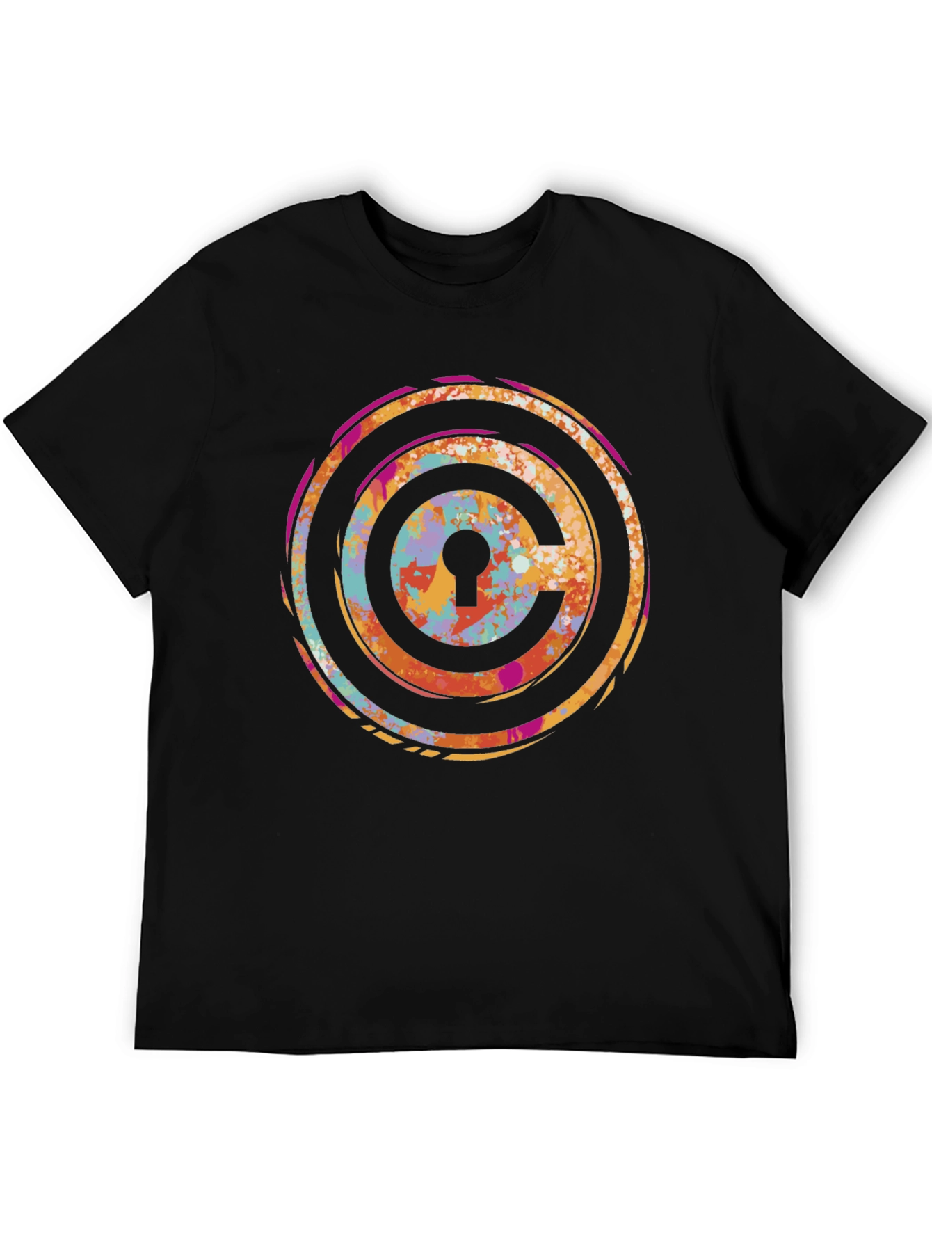 Abstract Keyhole T-Shirt