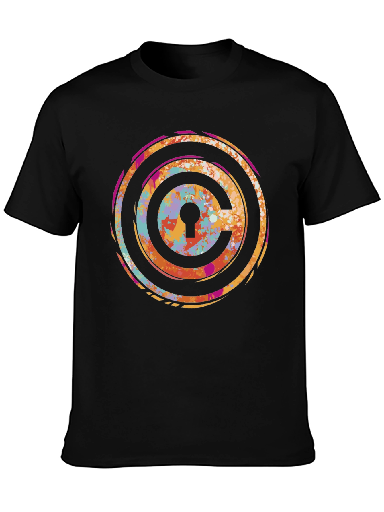 Abstract Keyhole T-Shirt