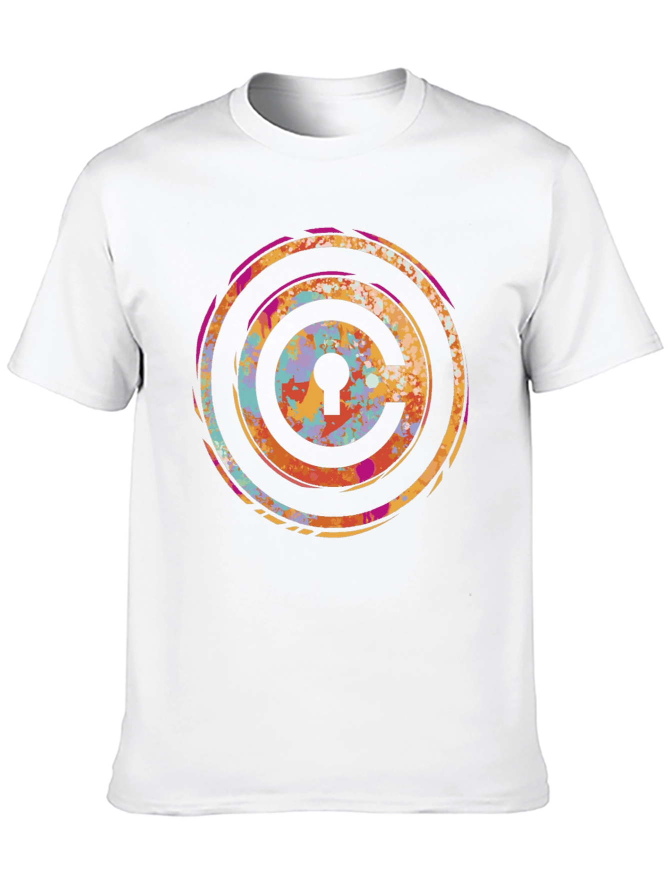 Abstract Keyhole T-Shirt