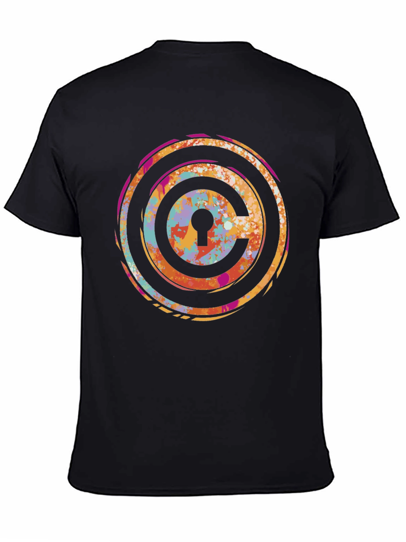Abstract Keyhole T-Shirt