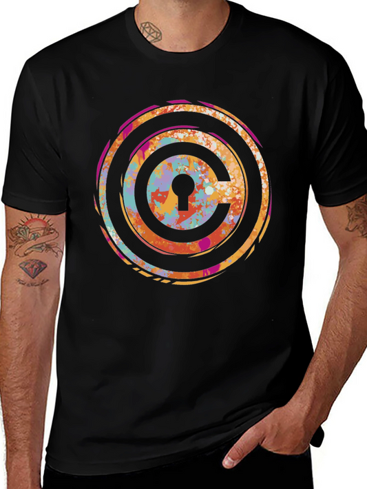 Abstract Keyhole T-Shirt