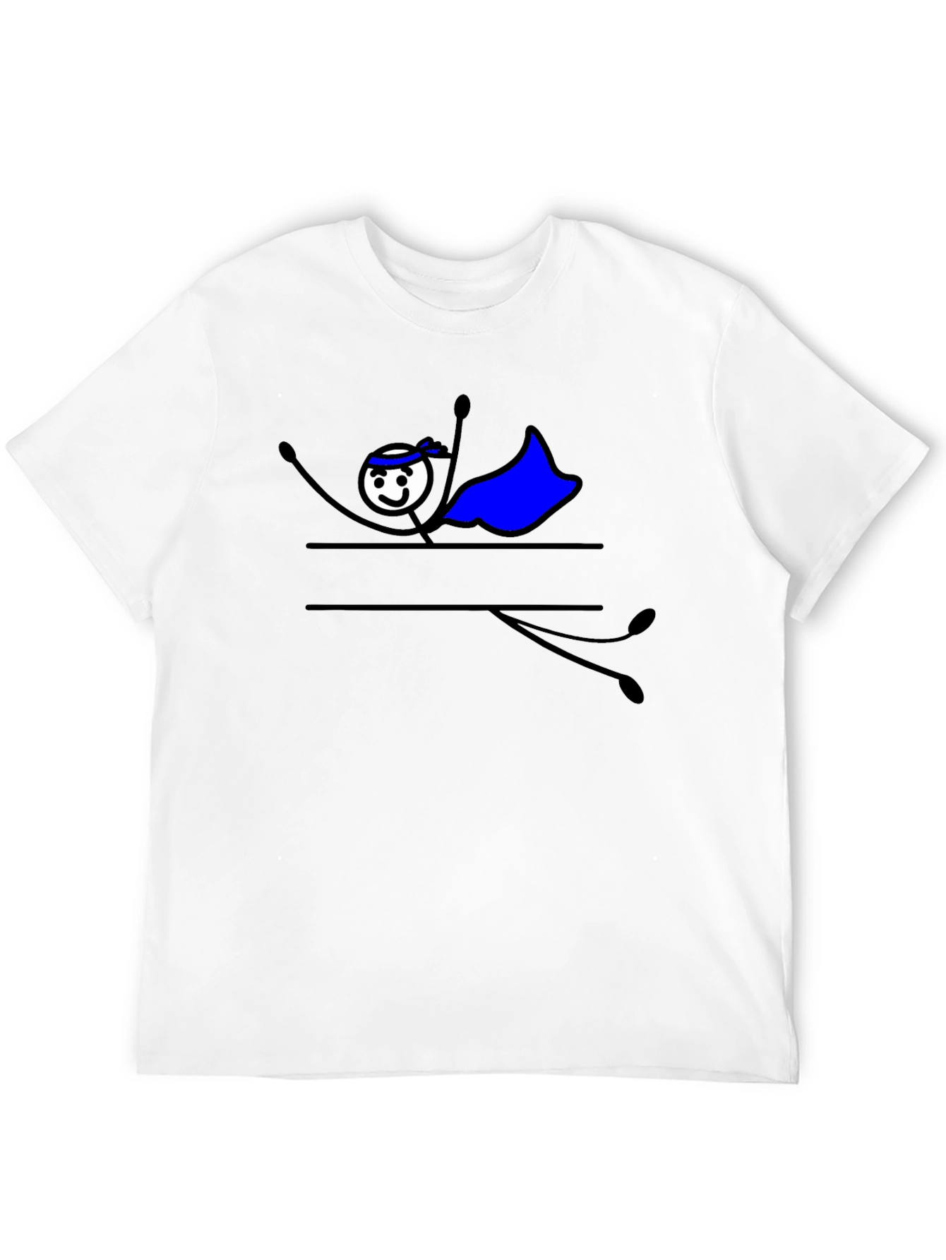 Superhero Stick Figure Graphic Tee - Black