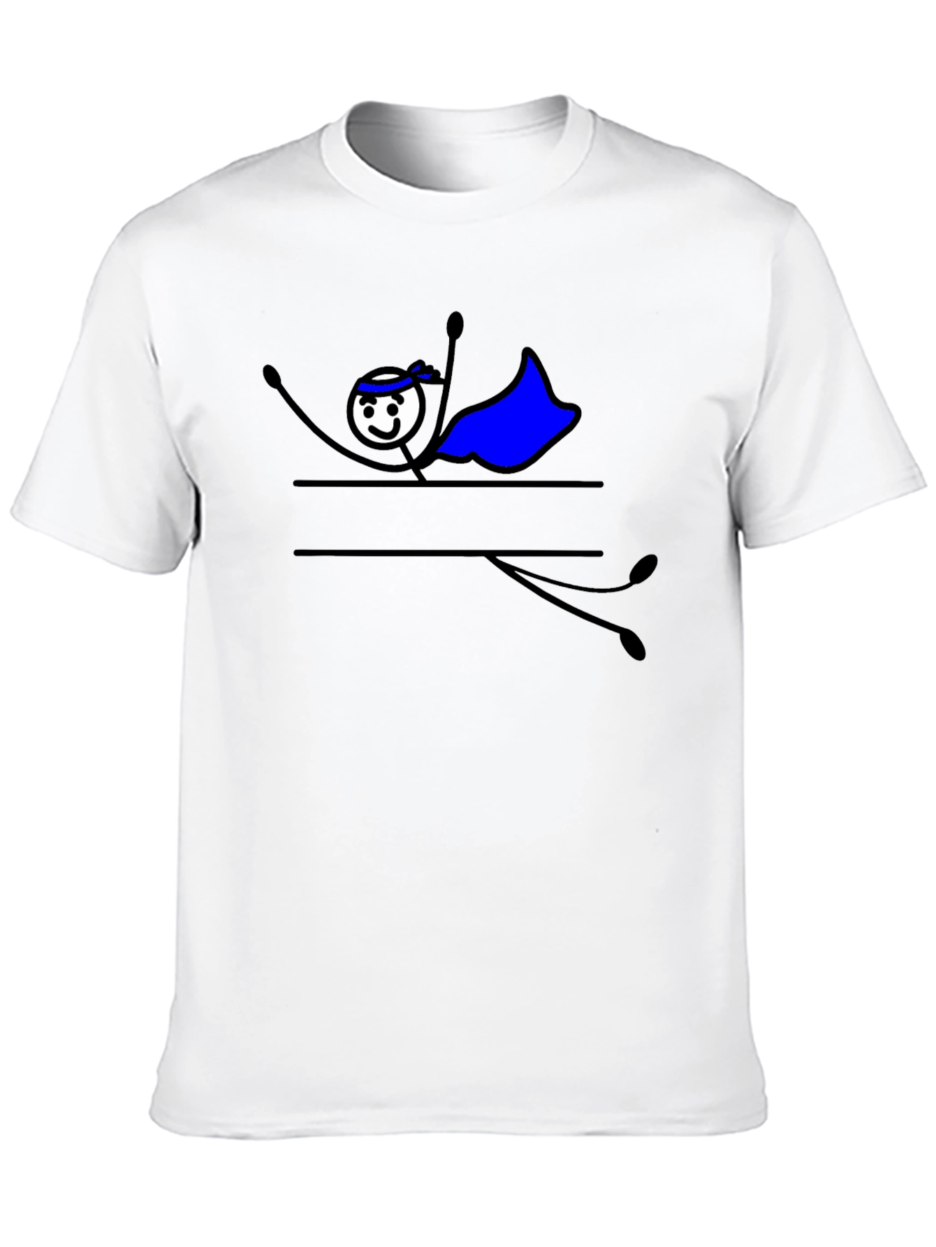 Superhero Stick Figure Graphic Tee - Black