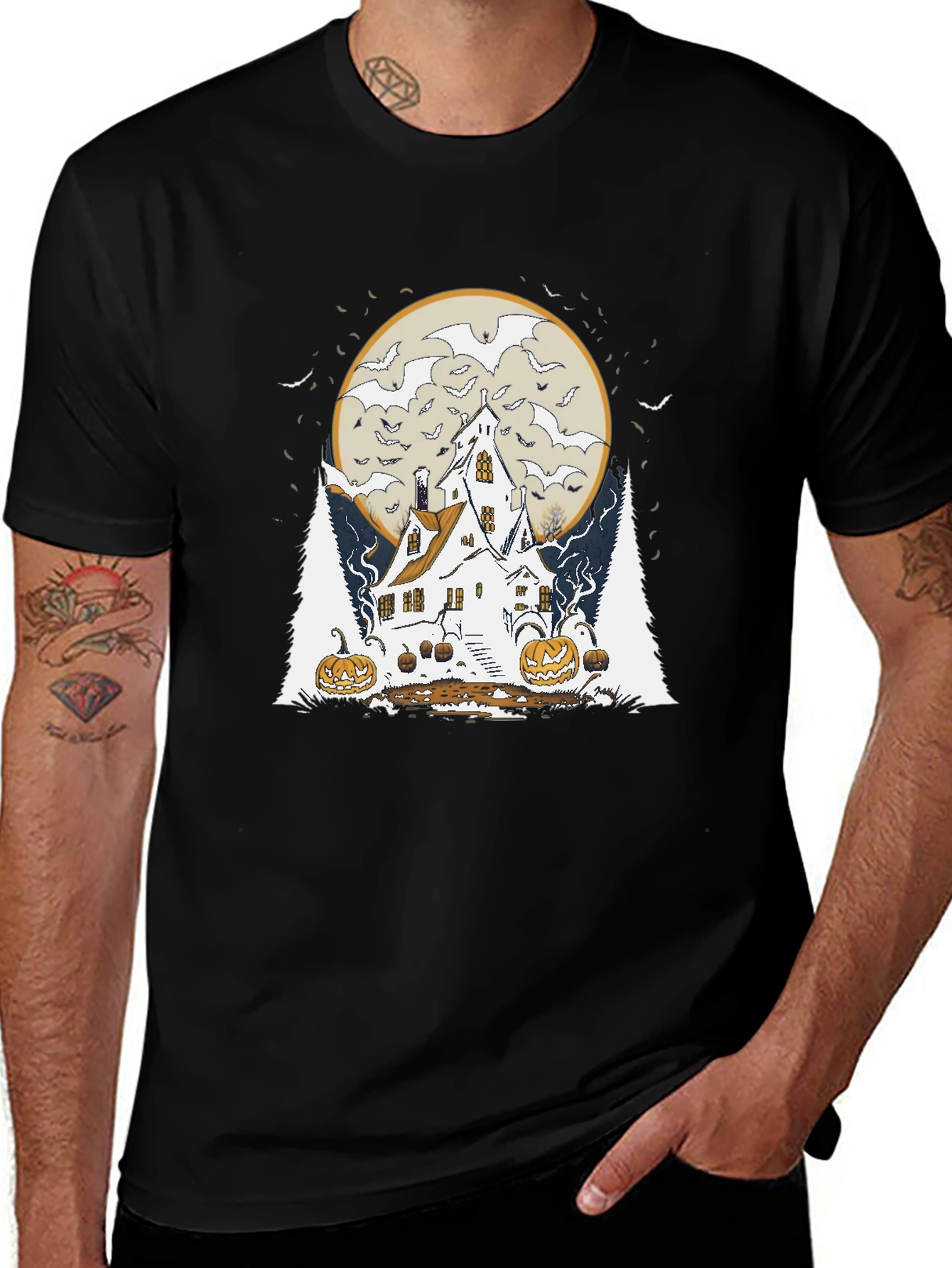 Spooky Halloween Haunted House T-Shirt