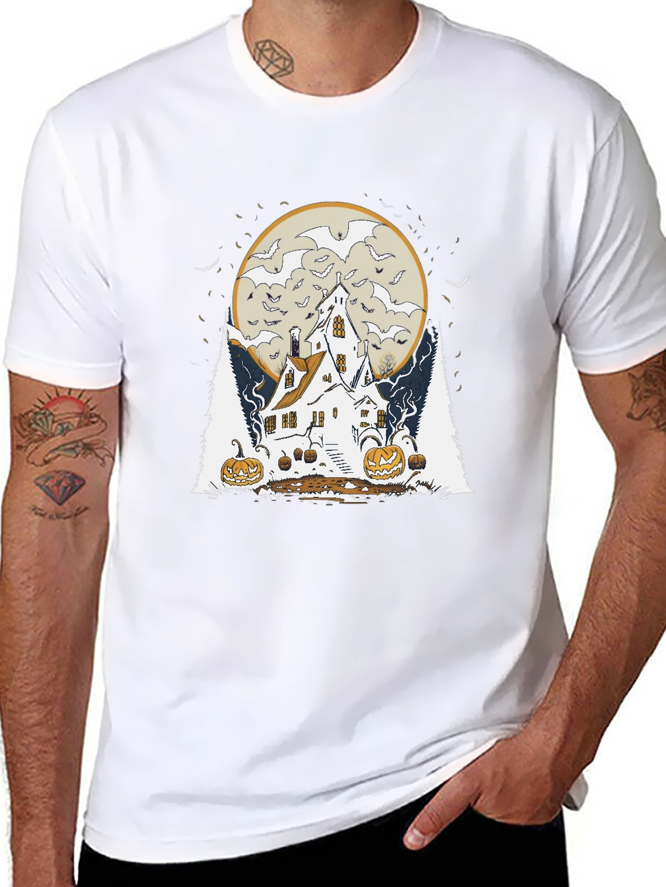 Spooky Halloween Haunted House T-Shirt