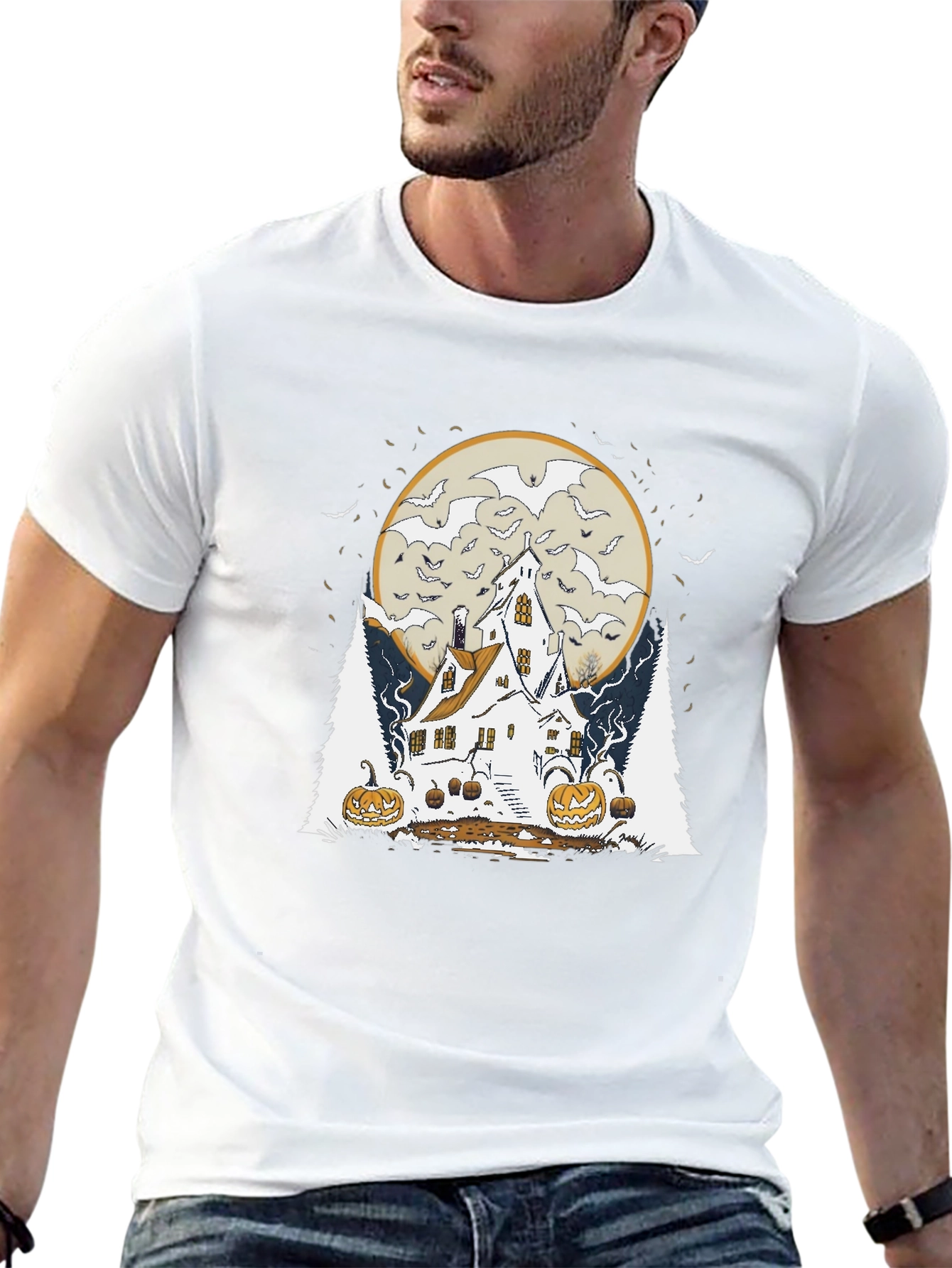 Spooky Halloween Haunted House T-Shirt
