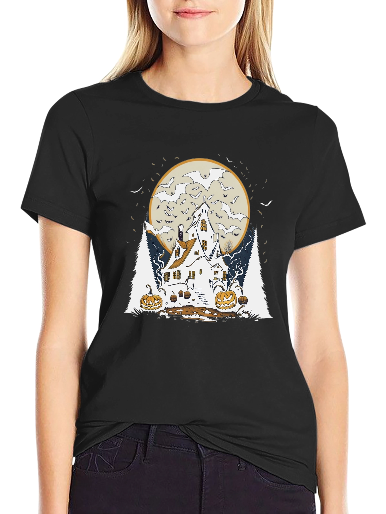 Spooky Halloween Haunted House T-Shirt
