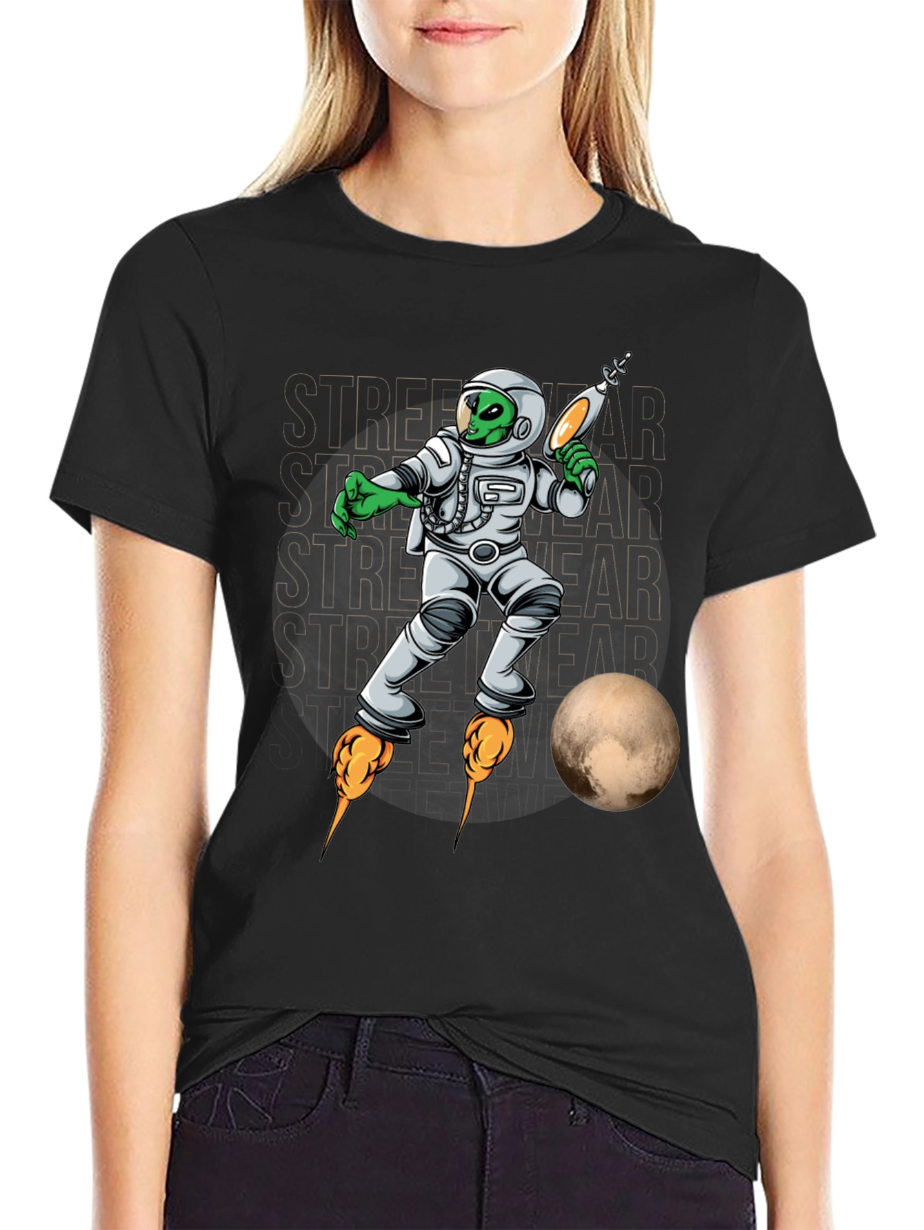 Alien Astronaut Streetwear Graphic Tee