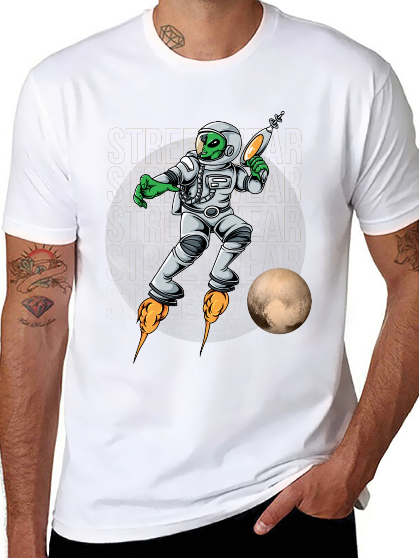 Alien Astronaut Streetwear Graphic Tee