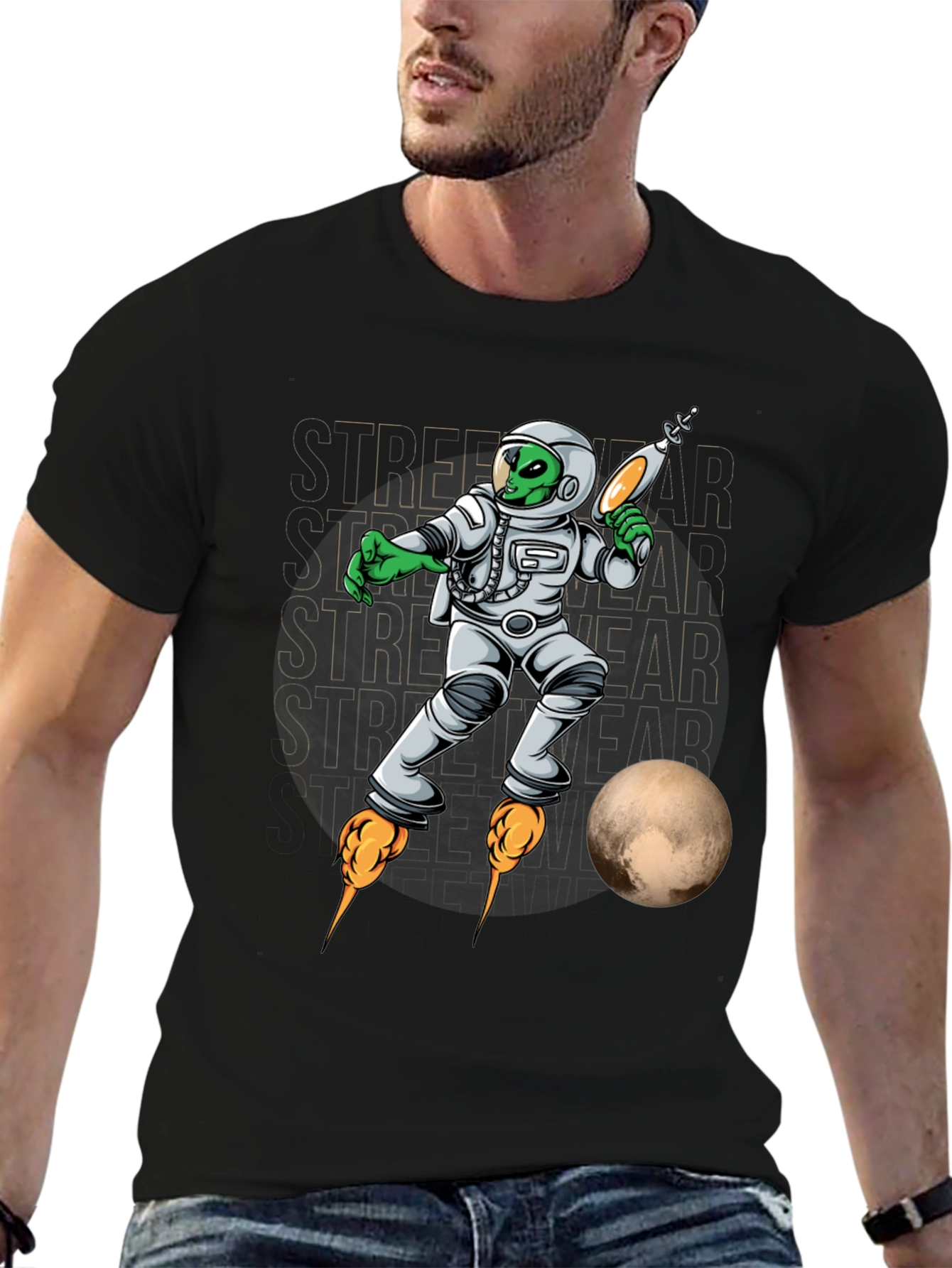 Alien Astronaut Streetwear Graphic Tee