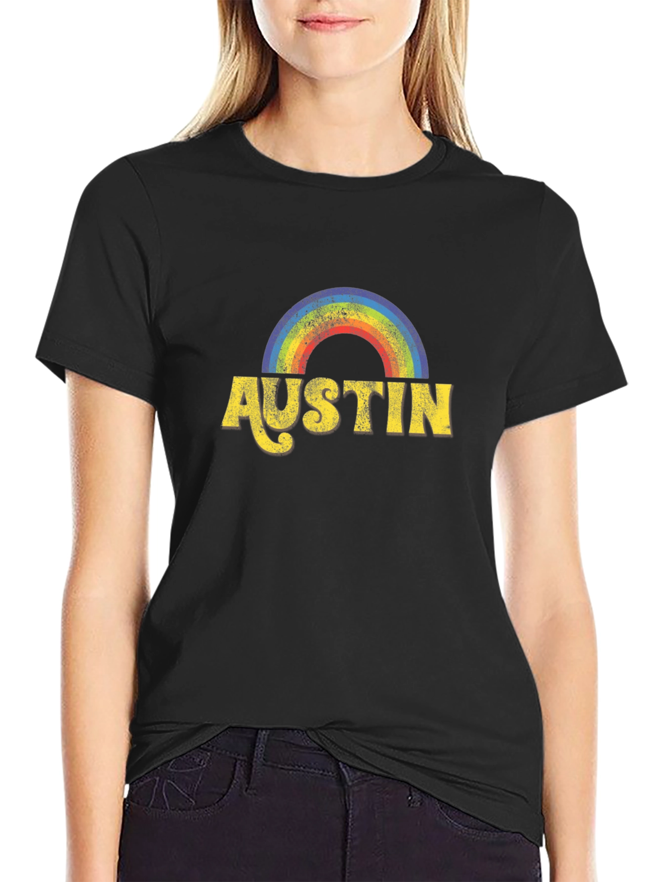 Austin Rainbow Graphic Tee - Classic Comfort