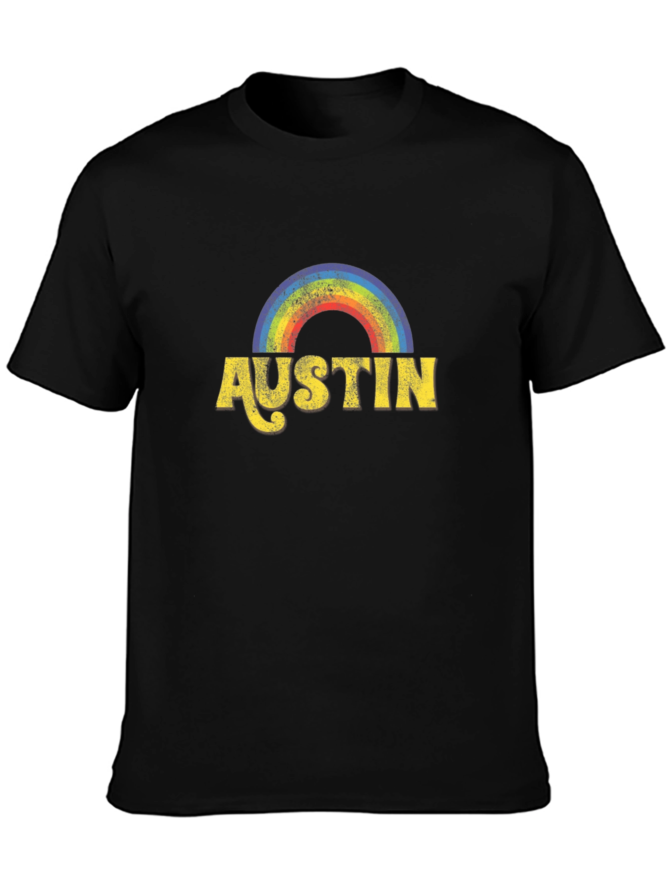 Austin Rainbow Graphic Tee - Classic Comfort