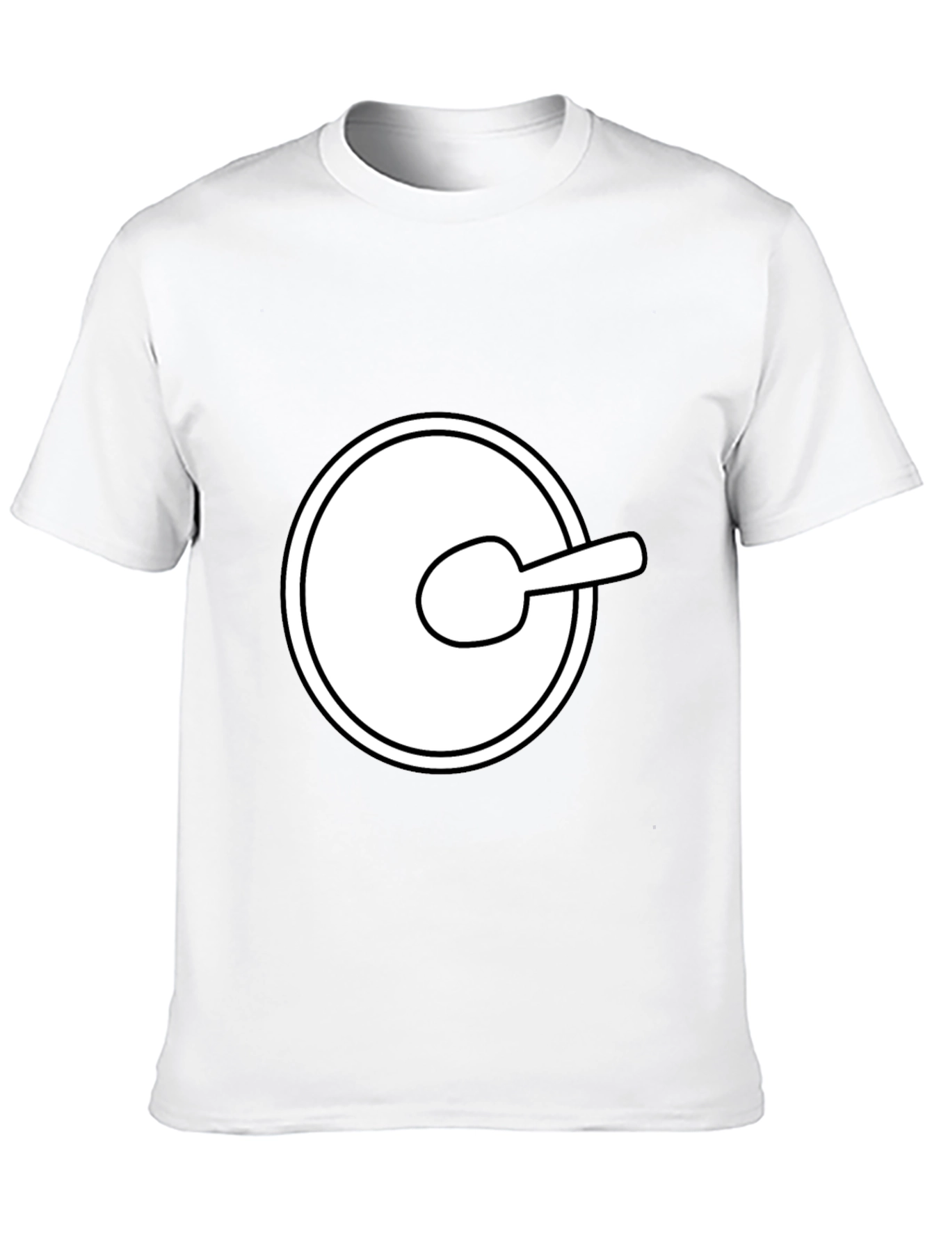 Funny Cartoon Spoon Circle Black Tee Shirt