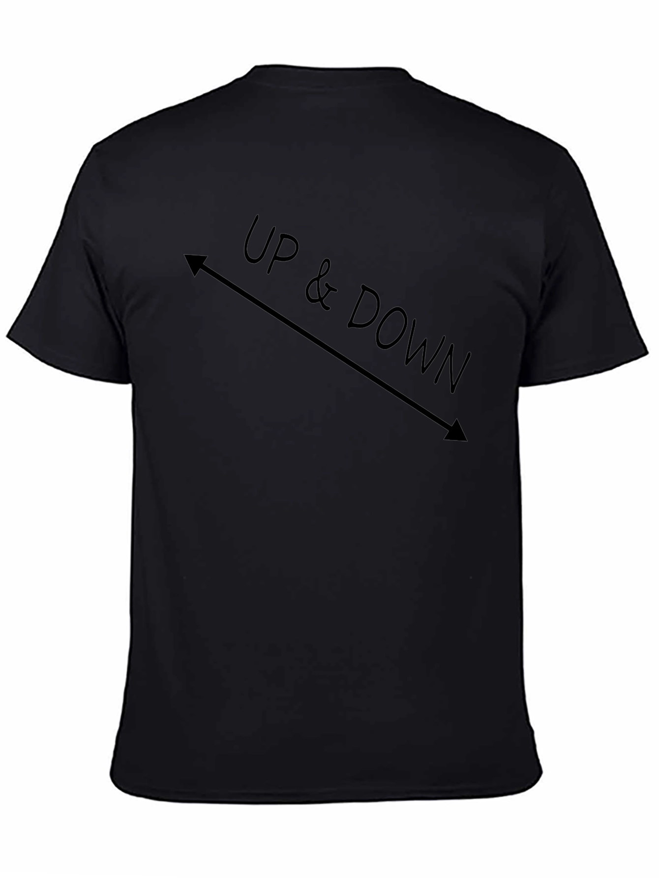 Up & Down Graphic Tee - Casual Black T-Shirt