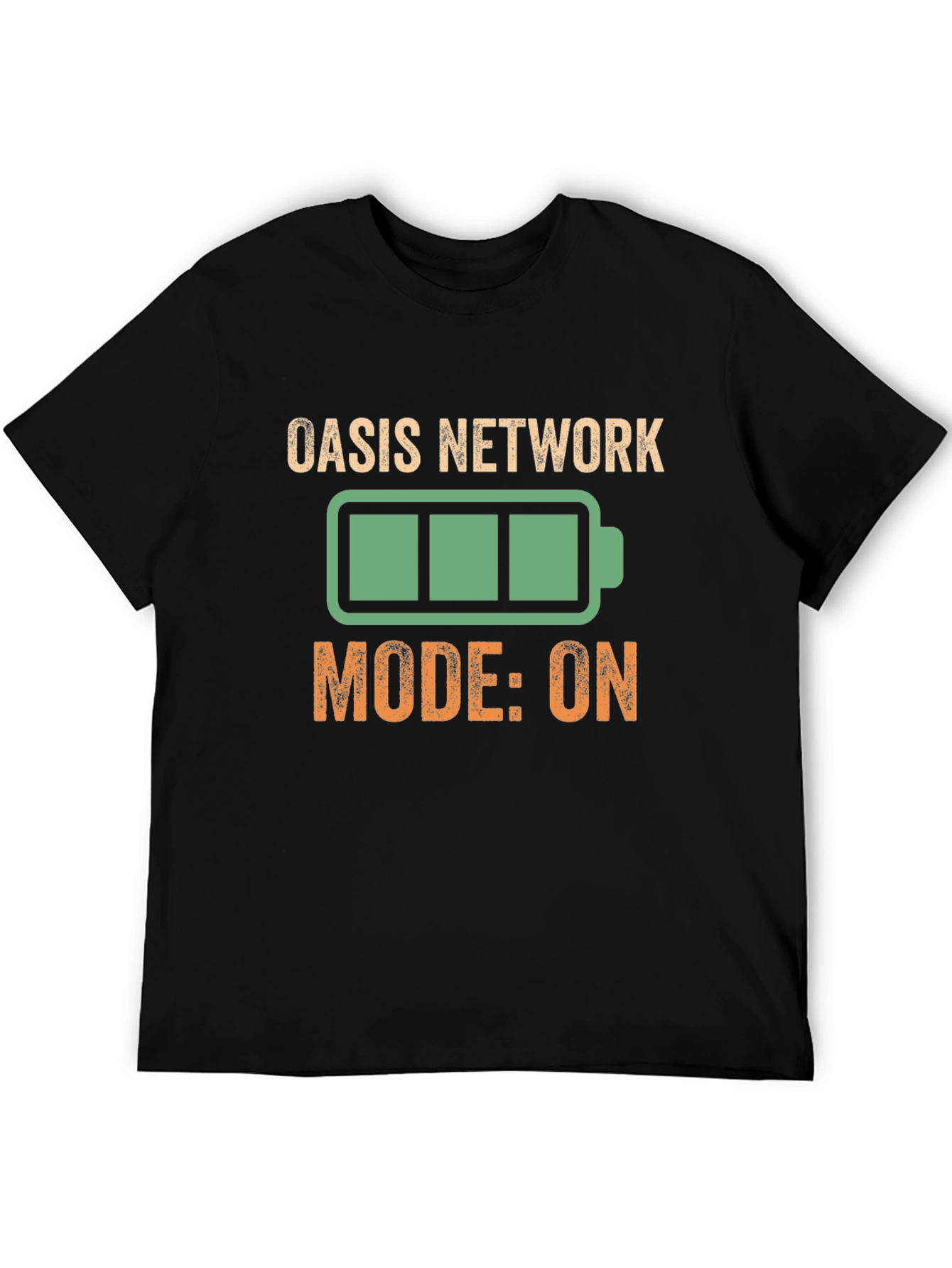 Oasis Network Mode On Black Graphic Tee