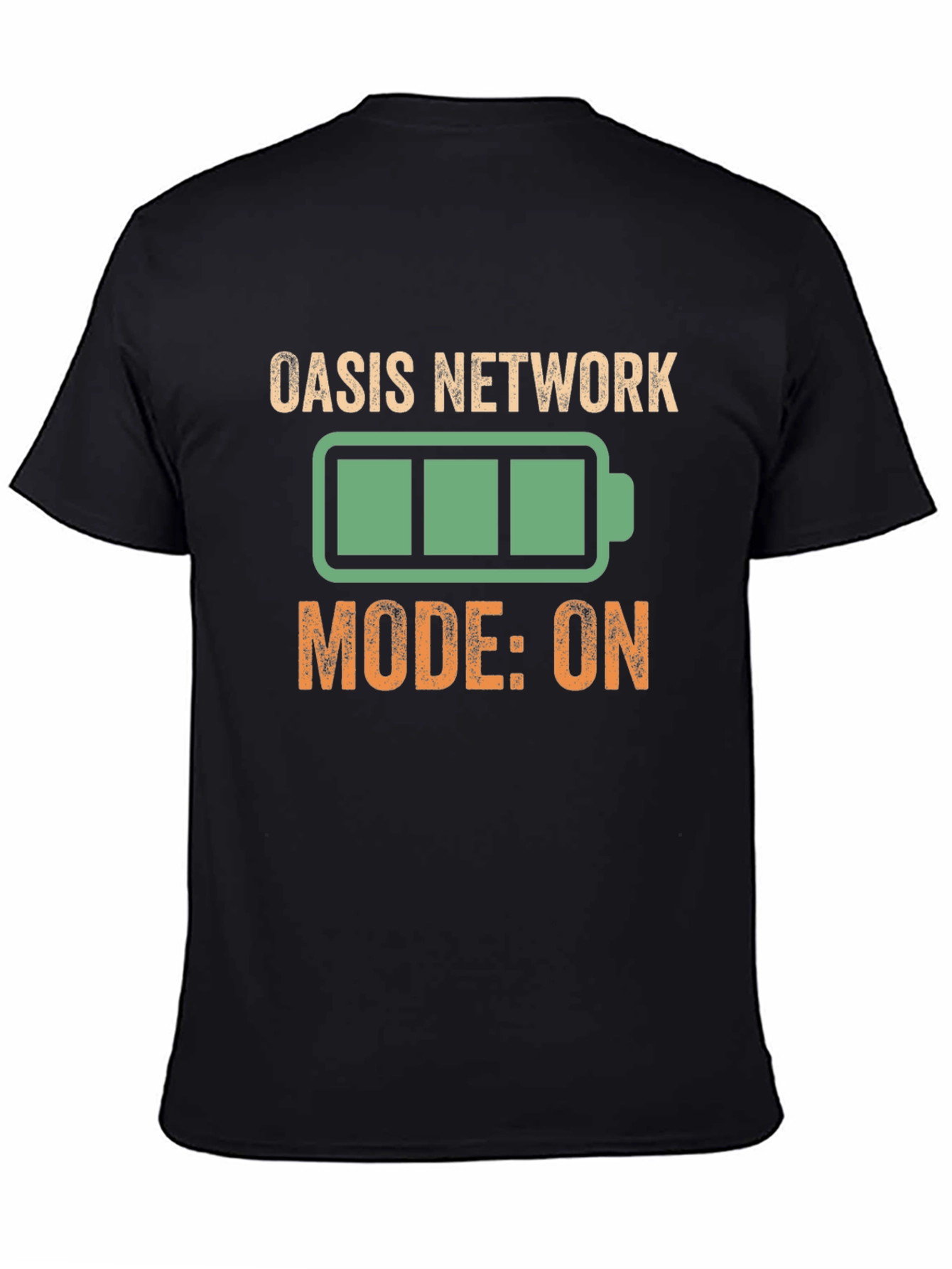 Oasis Network Mode On Black Graphic Tee