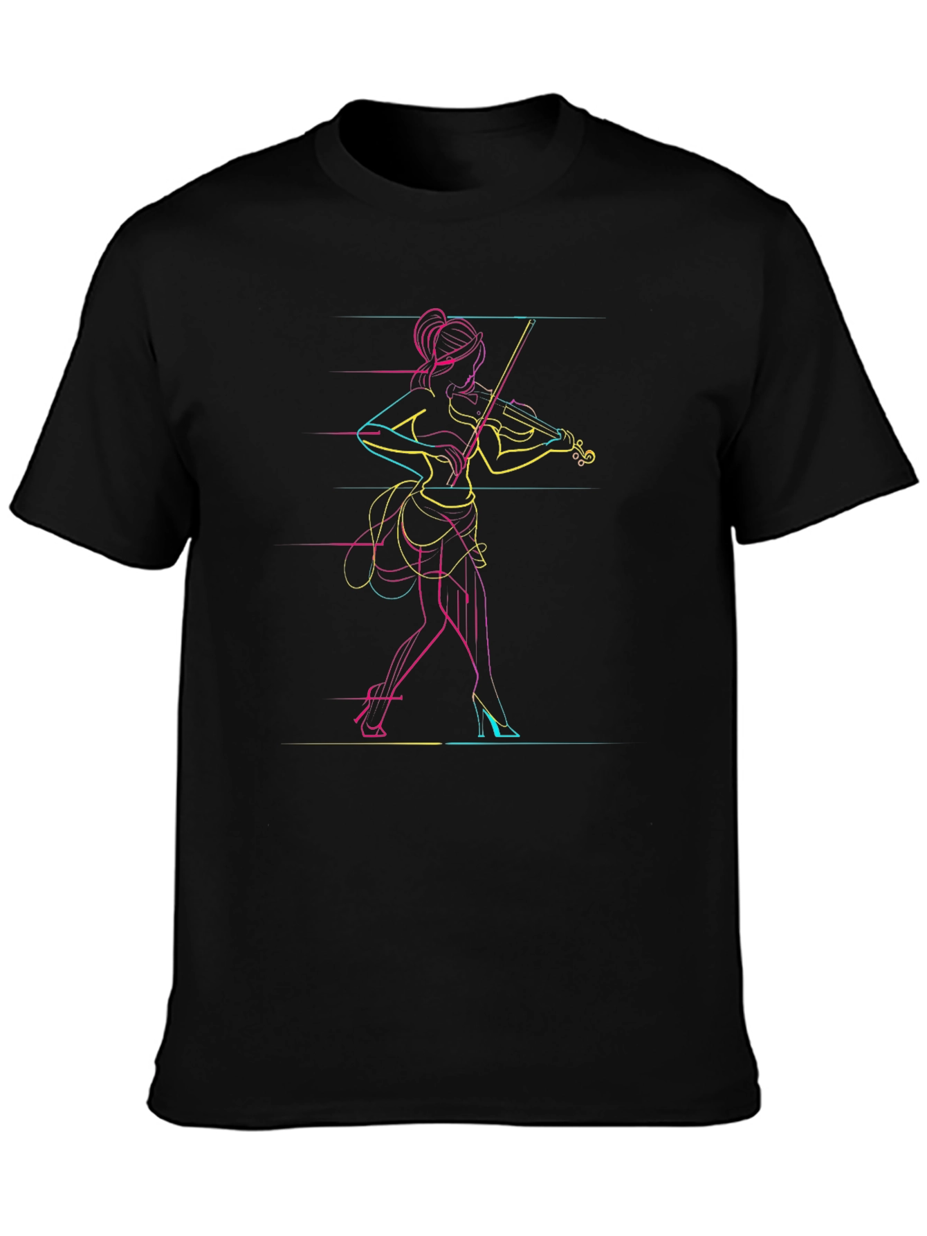 Abstract Violin Player Graphic Tee