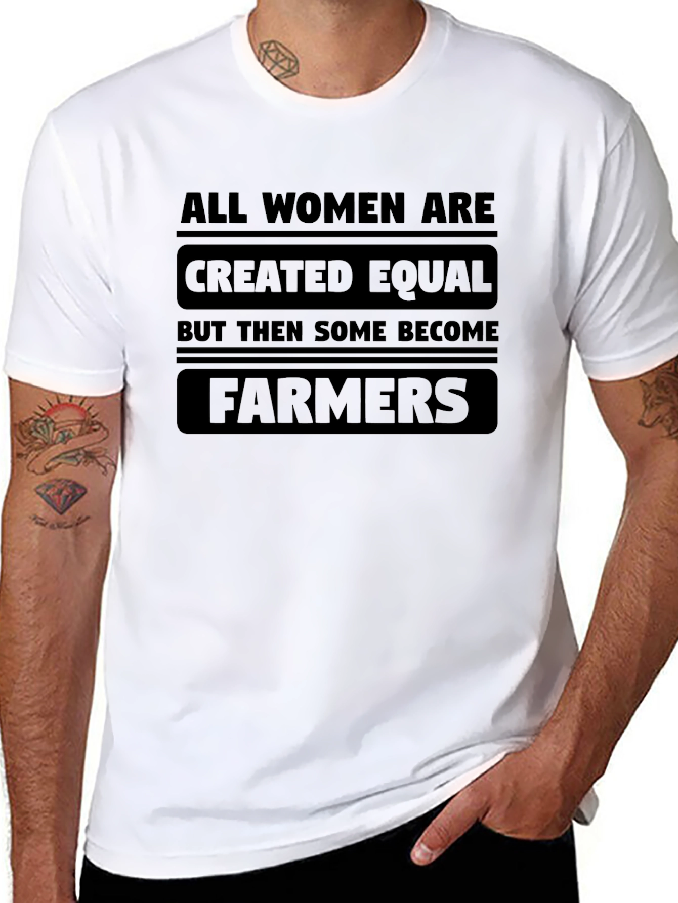 Women Farmers Graphic T-Shirt - Black