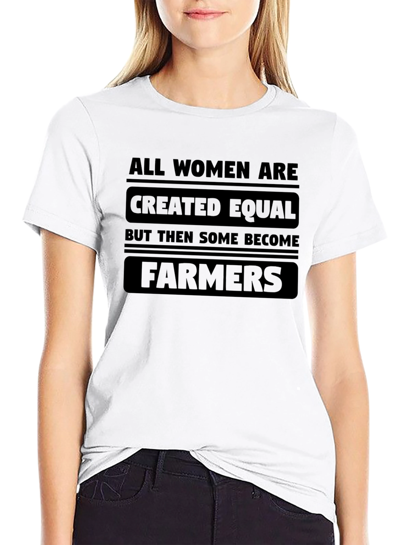 Women Farmers Graphic T-Shirt - Black
