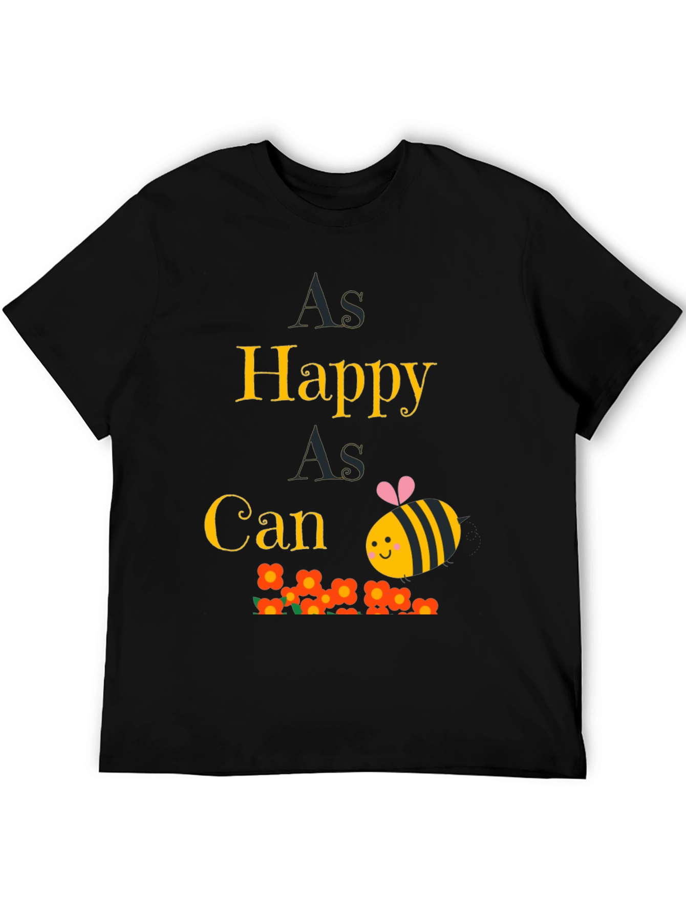 As Happy As Can Bee T-Shirt - Black