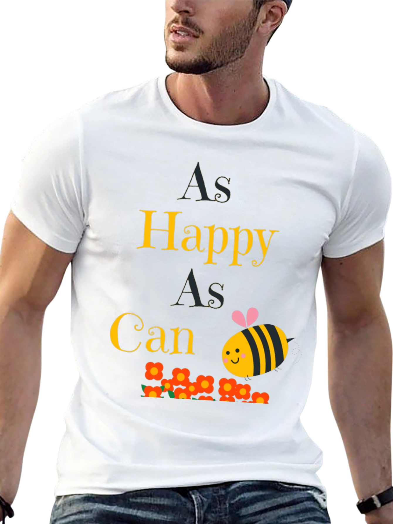 As Happy As Can Bee T-Shirt - Black