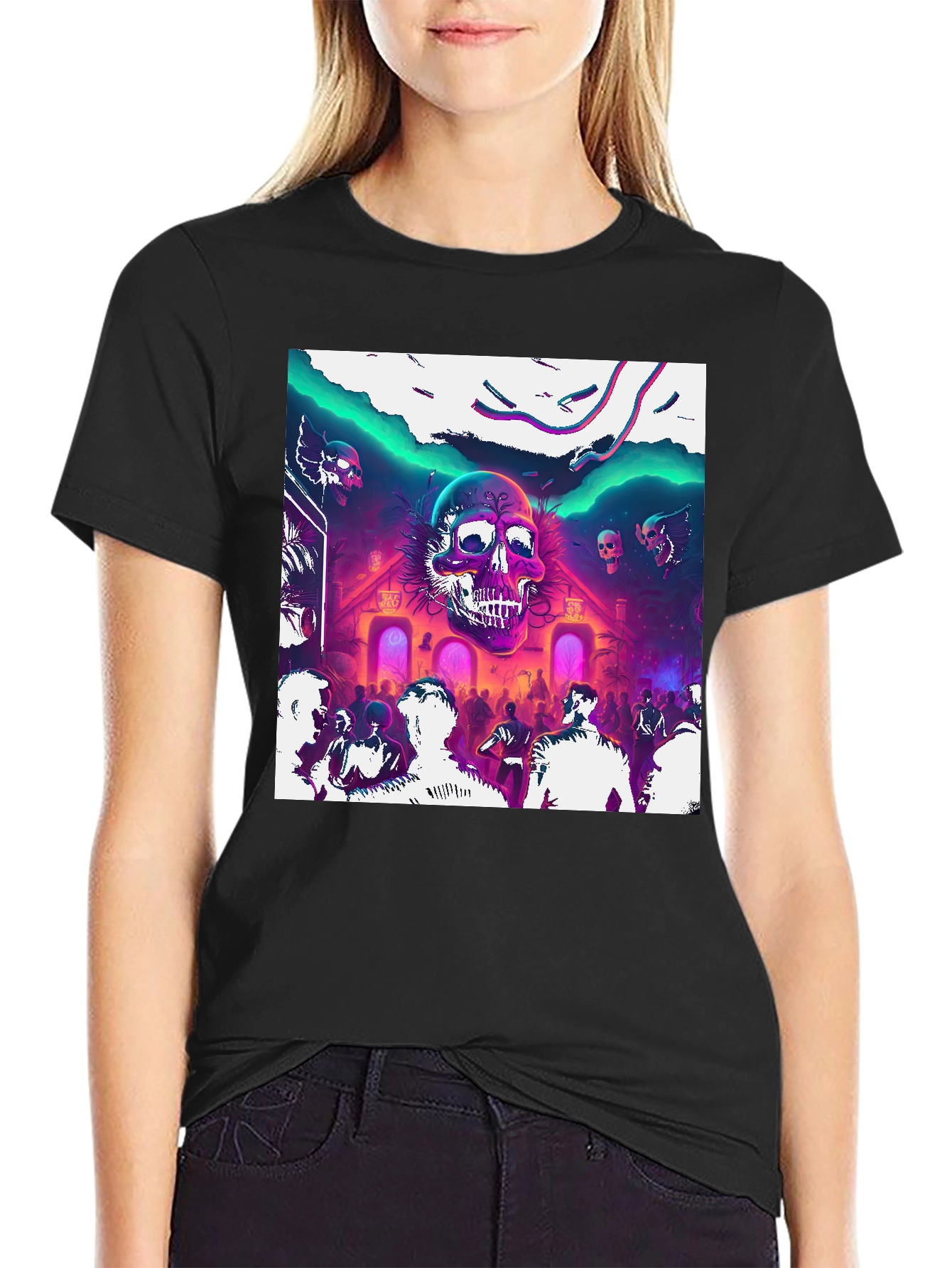 Skull Rave Graphic Tee - Party Vibes