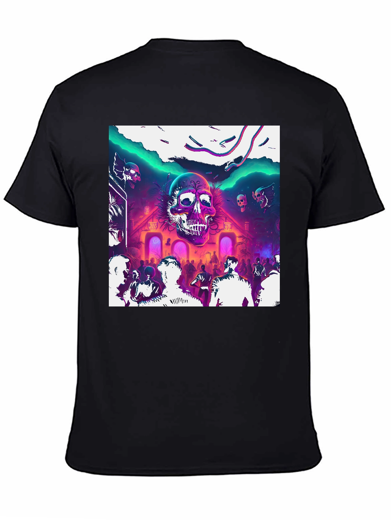 Skull Rave Graphic Tee - Party Vibes