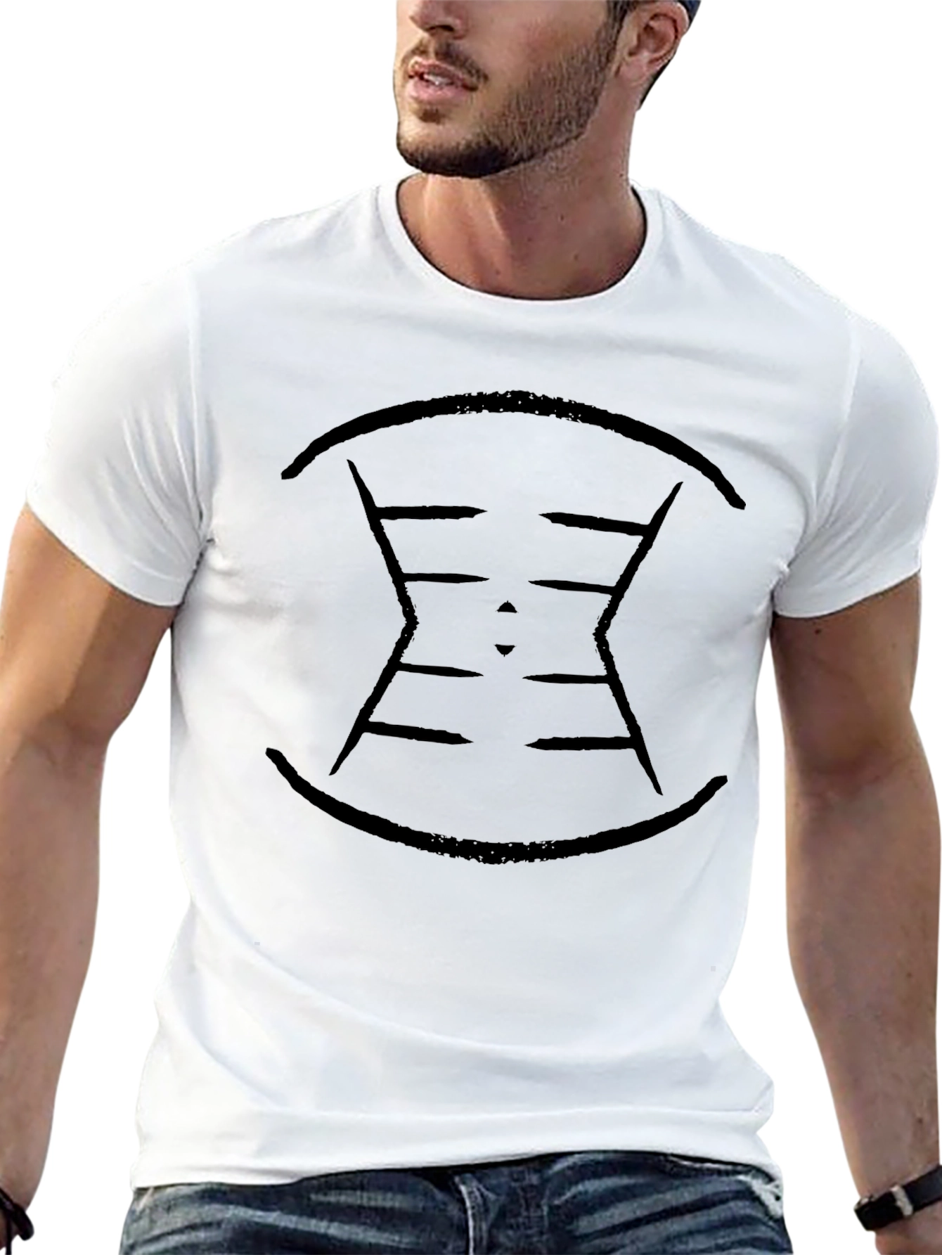 Abstract Graphic Mens Black T-Shirt